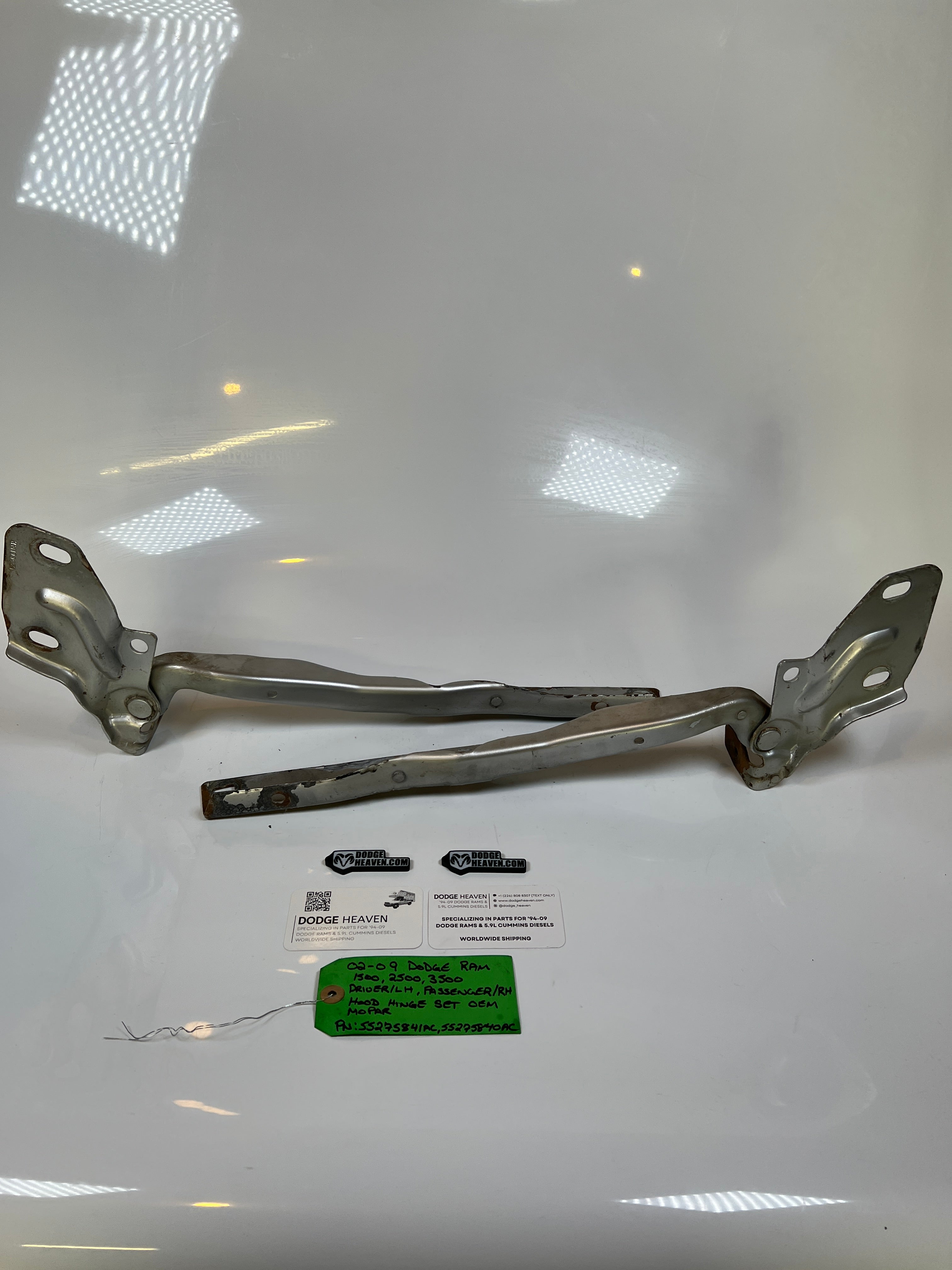 2002-2009 Dodge Ram 1500 2500 3500 Hood Hinge Driver And Passenger Pair
