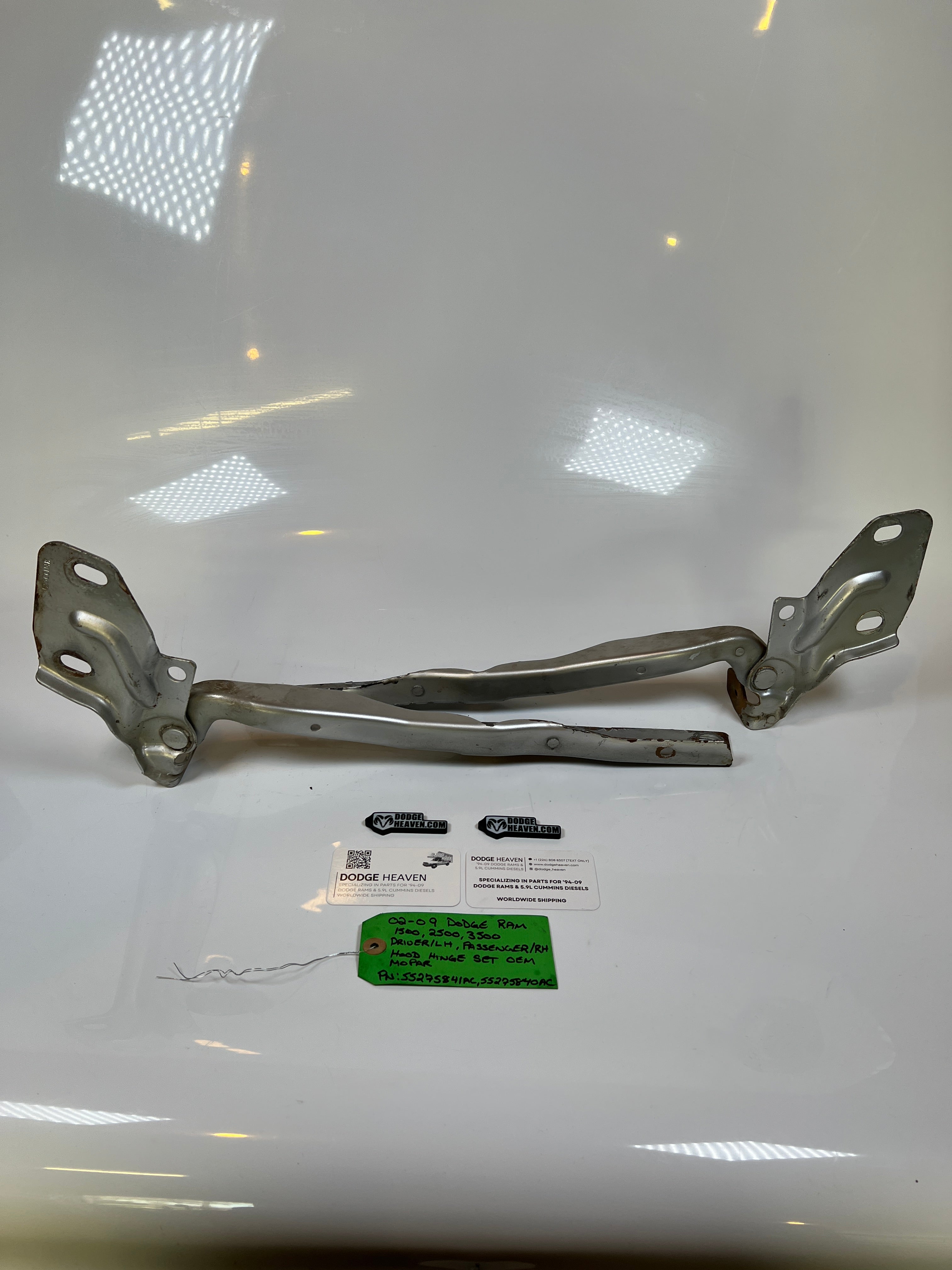 2002-2009 Dodge Ram 1500 2500 3500 Hood Hinge Driver And Passenger Pair