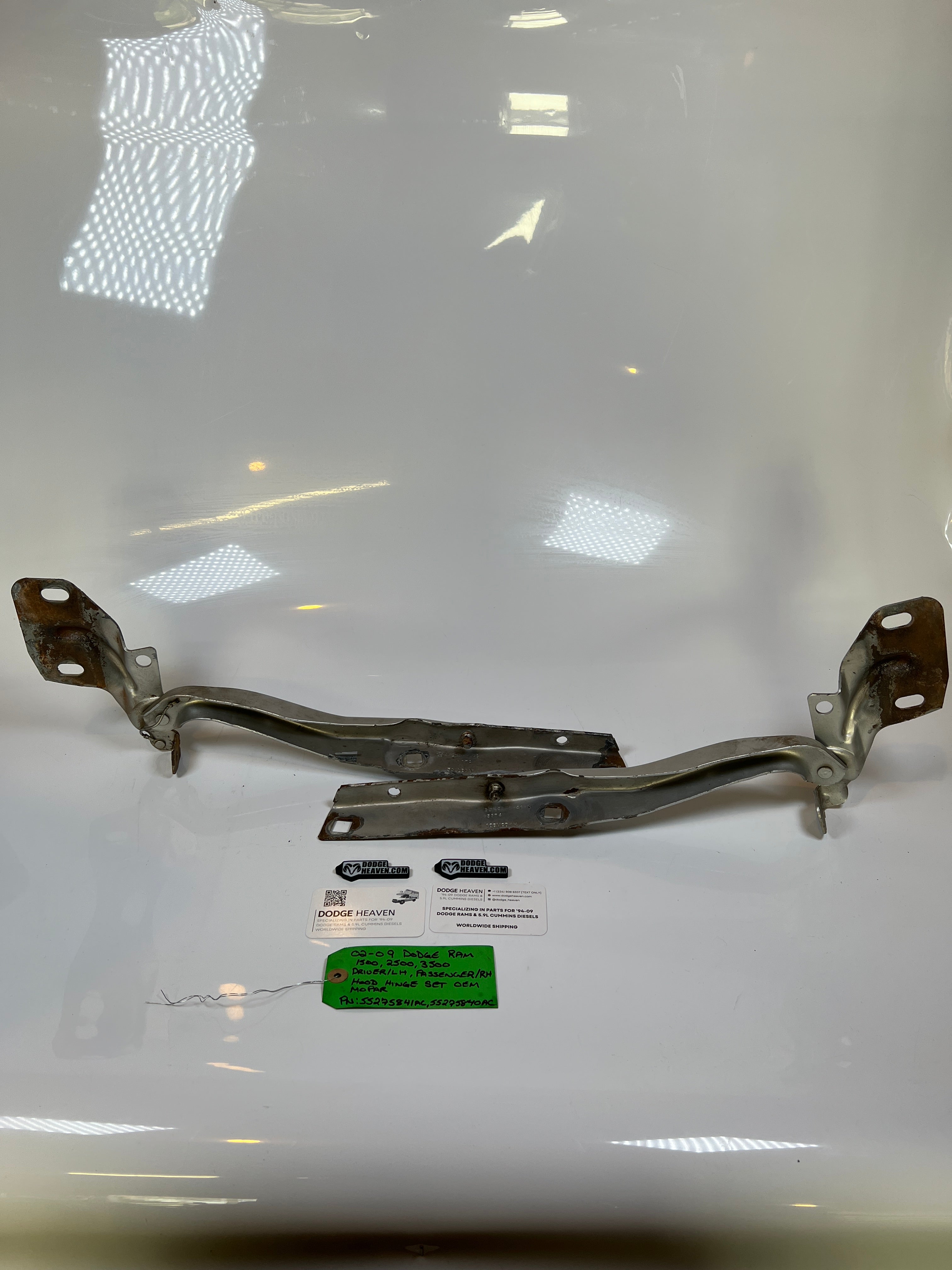 2002-2009 Dodge Ram 1500 2500 3500 Hood Hinge Driver And Passenger Pair