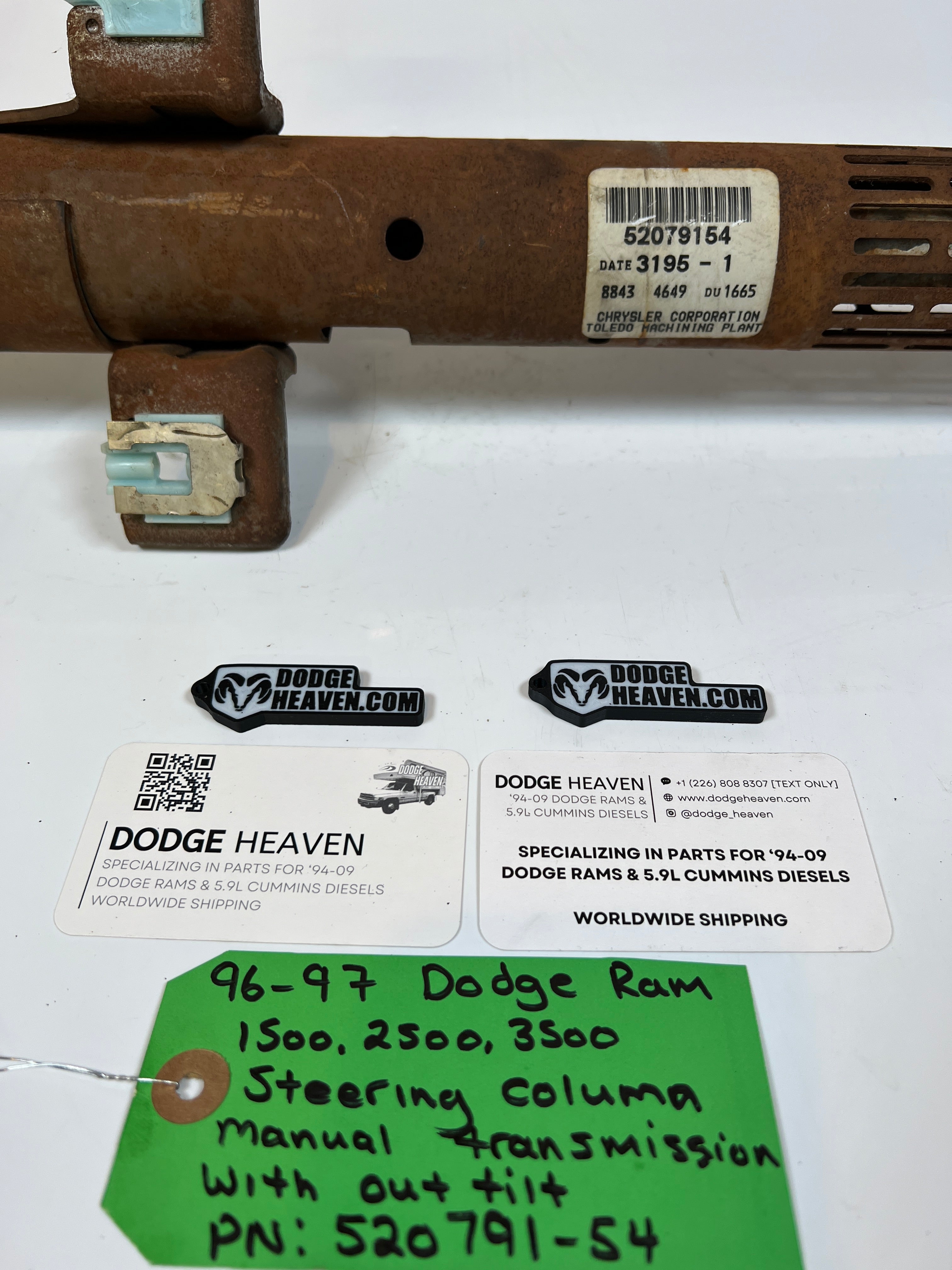 1996-1997 Dodge Ram Steering Column Manual Trans W/O Tilt 1500-3500