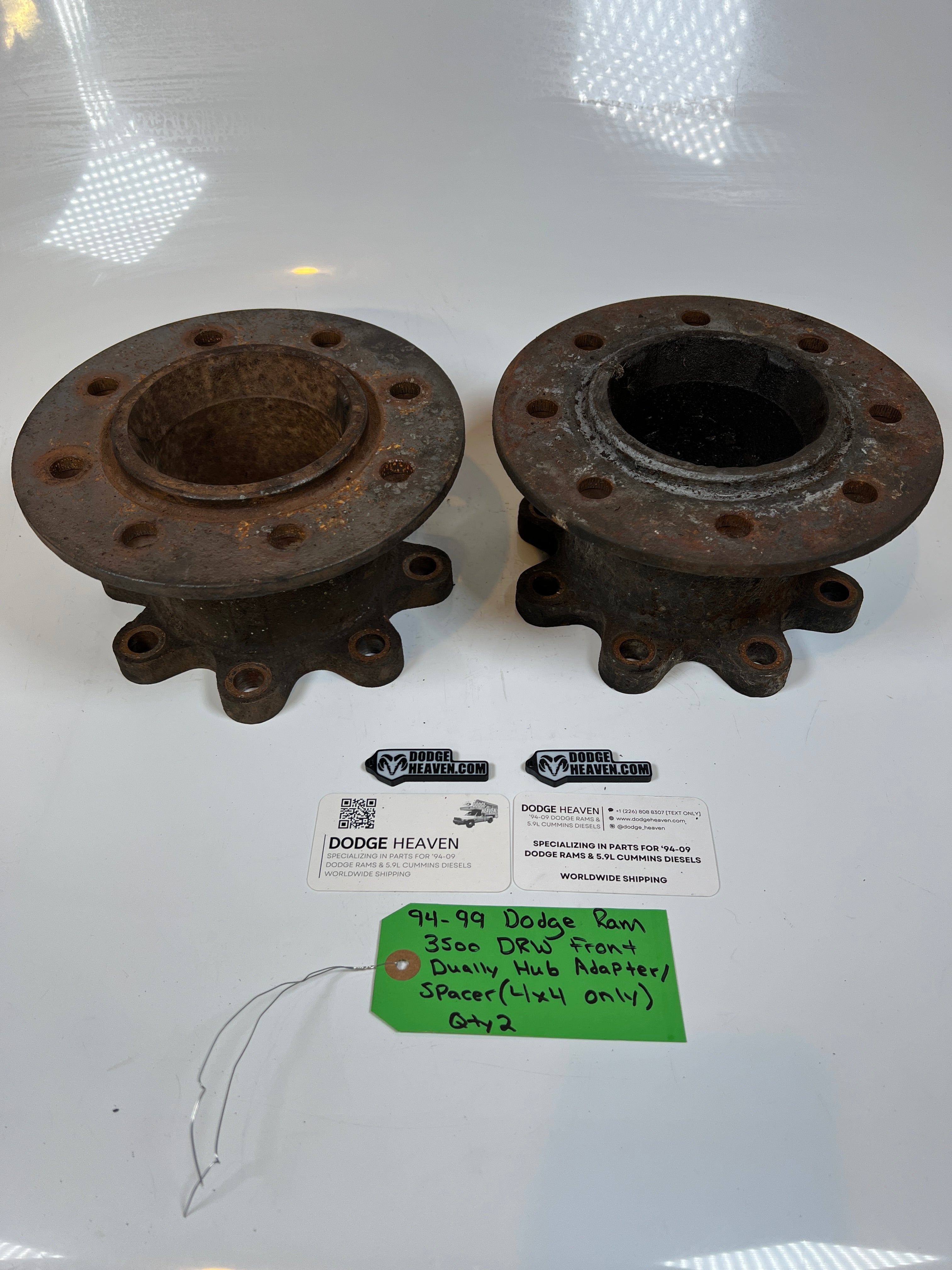 1994-1999 Dodge Ram 3500 Front Dually Hub Adapter Spacer 4x4 V10/ Diesel QTY 2