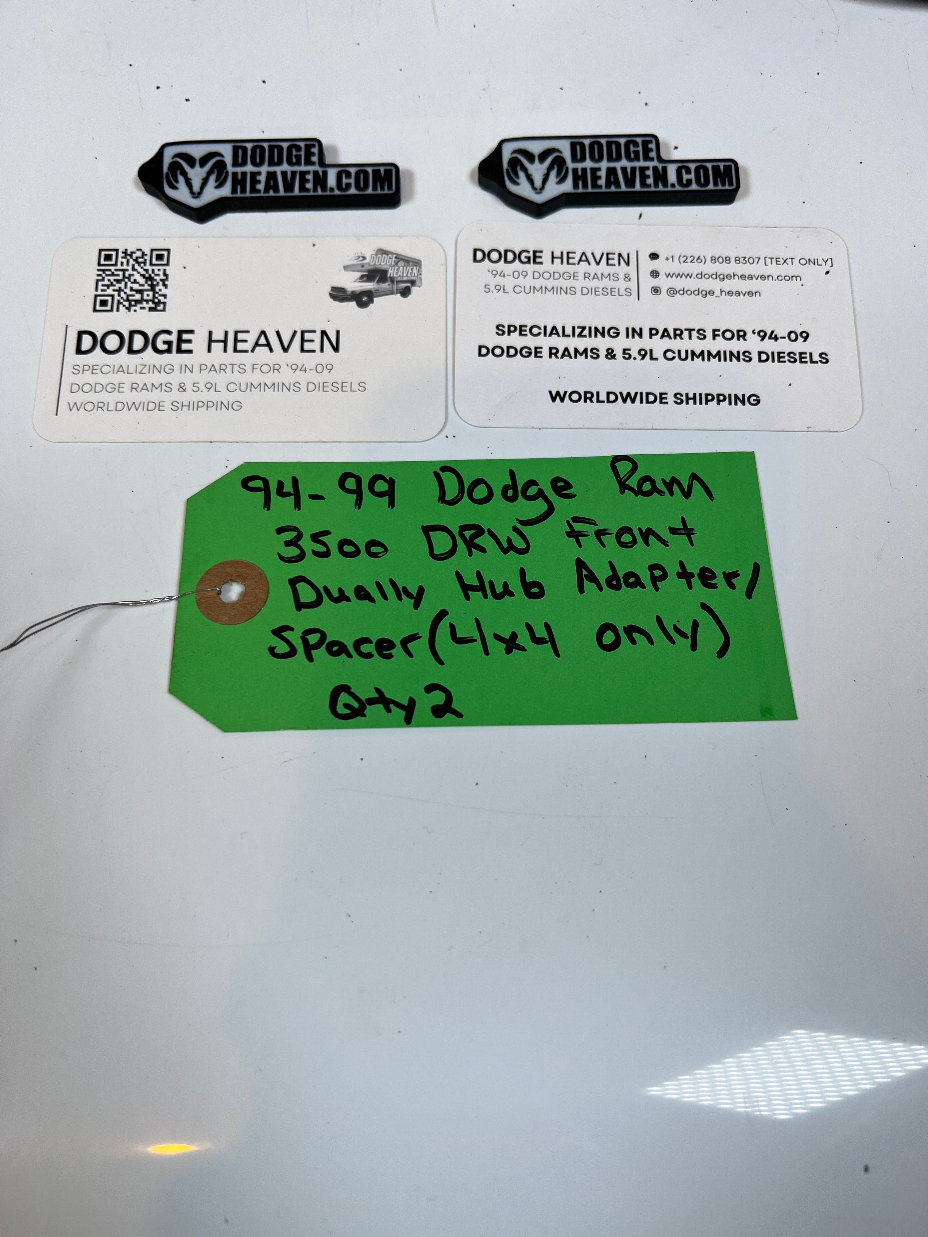 1994-1999 Dodge Ram 3500 Front Dually Hub Adapter Spacer 4x4 V10/ Diesel QTY 2