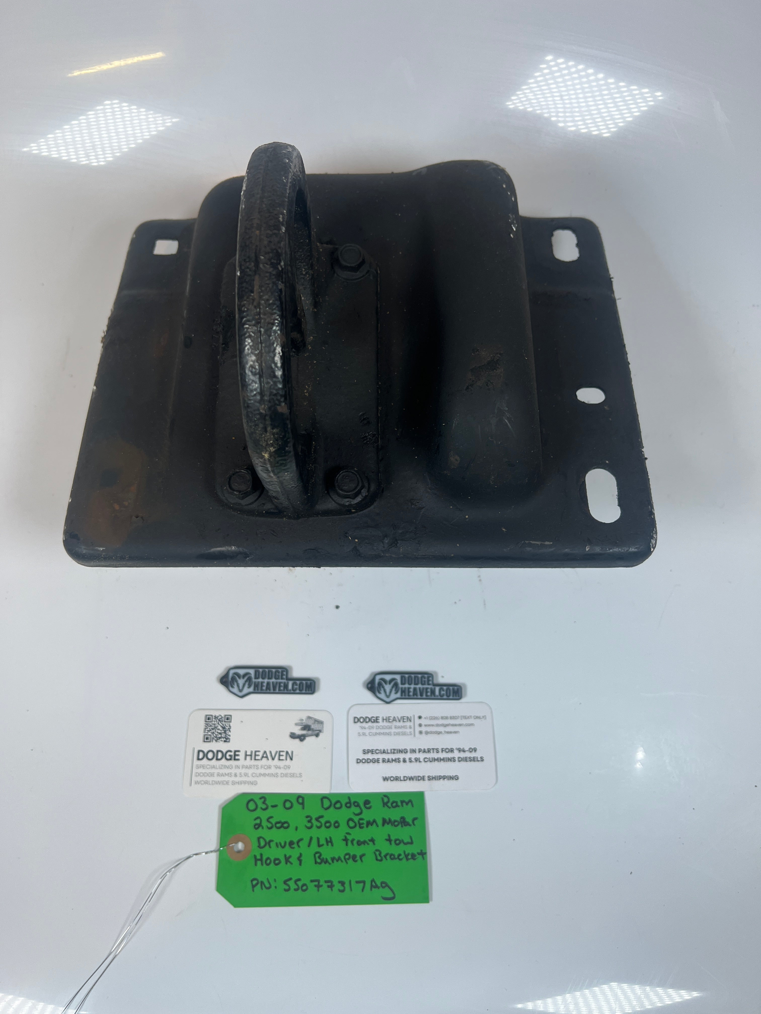 2003-2009 Dodge Ram 2500 3500 Driver / LH Front Bumper Bracket W Tow Hook