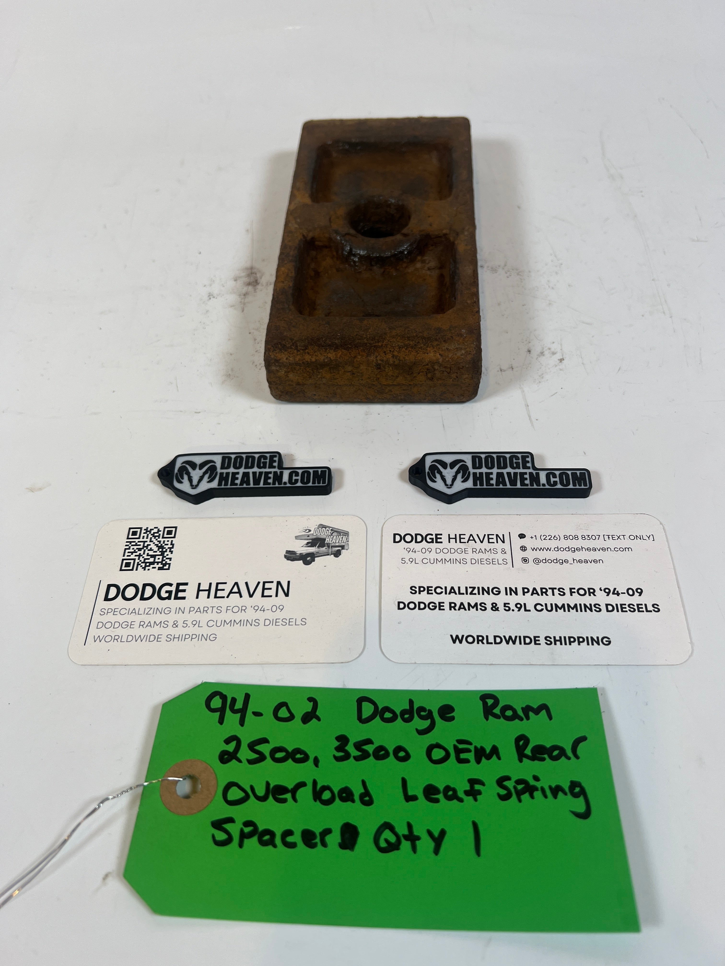 1994-2002 Dodge Ram 2500 3500 Rear Overload Leaf Spring Spacer QTY 1