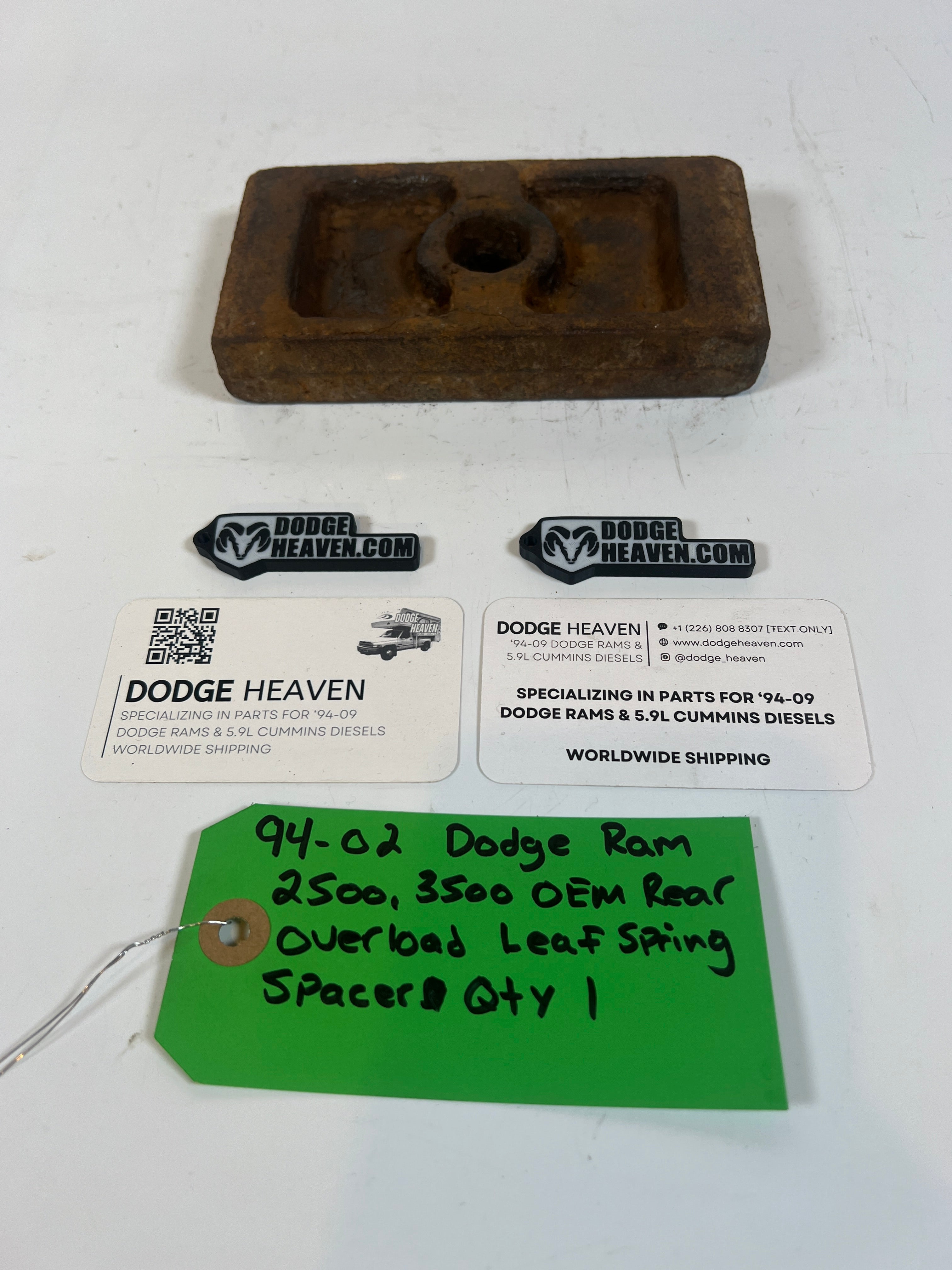 1994-2002 Dodge Ram 2500 3500 Rear Overload Leaf Spring Spacer QTY 1