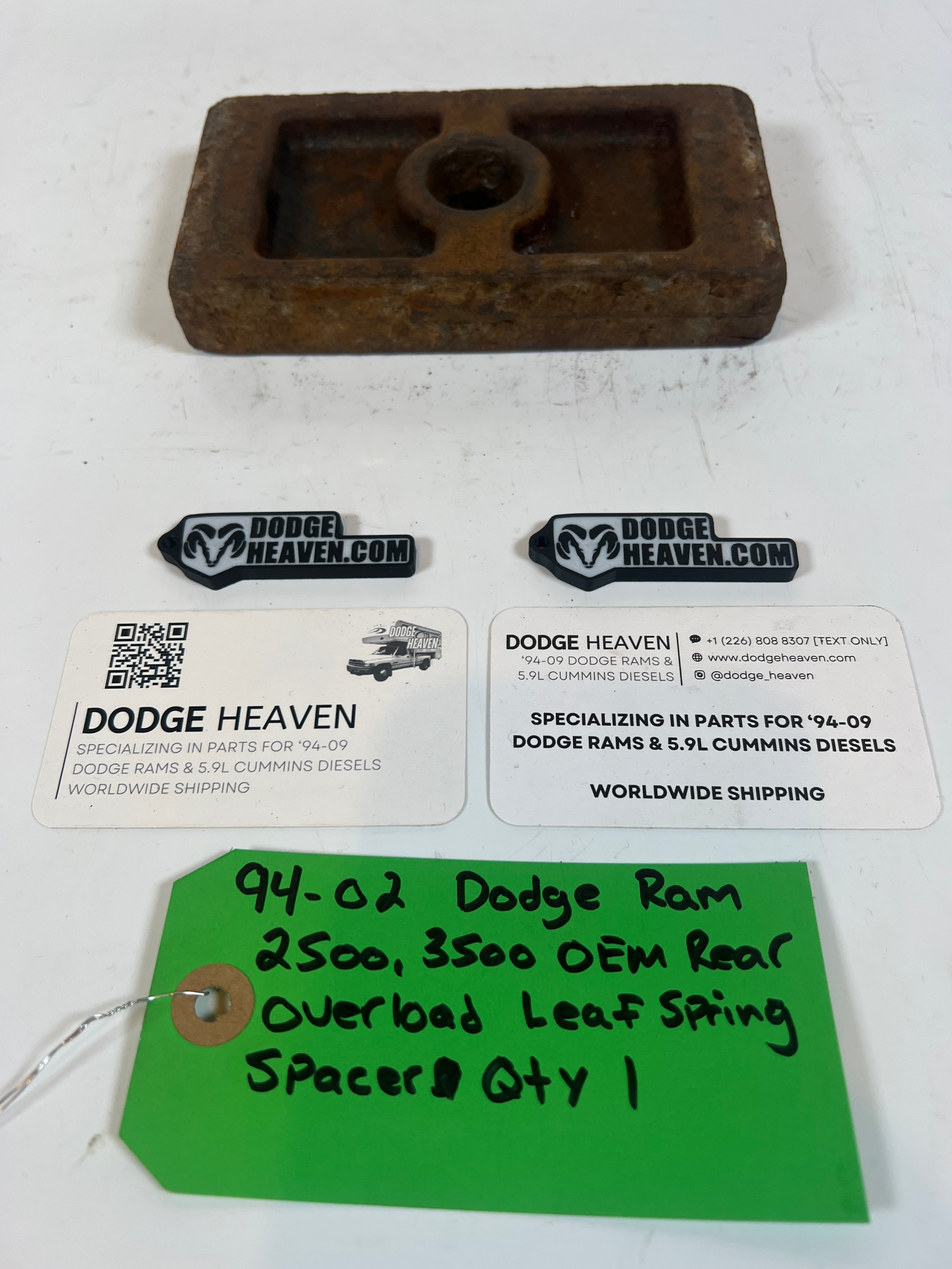 1994-2002 Dodge Ram 2500 3500 Rear Overload Leaf Spring Spacer QTY 1