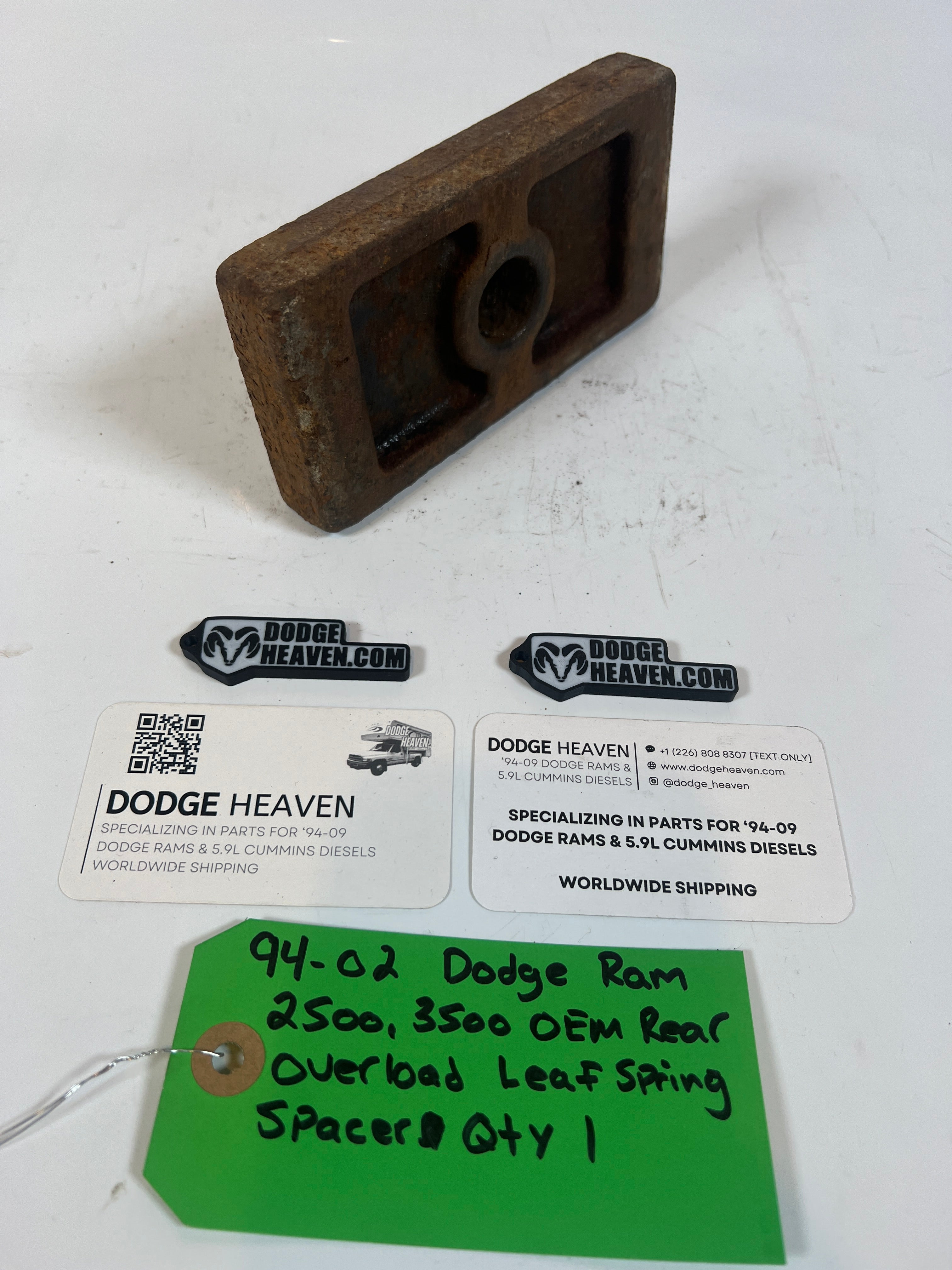 1994-2002 Dodge Ram 2500 3500 Rear Overload Leaf Spring Spacer QTY 1