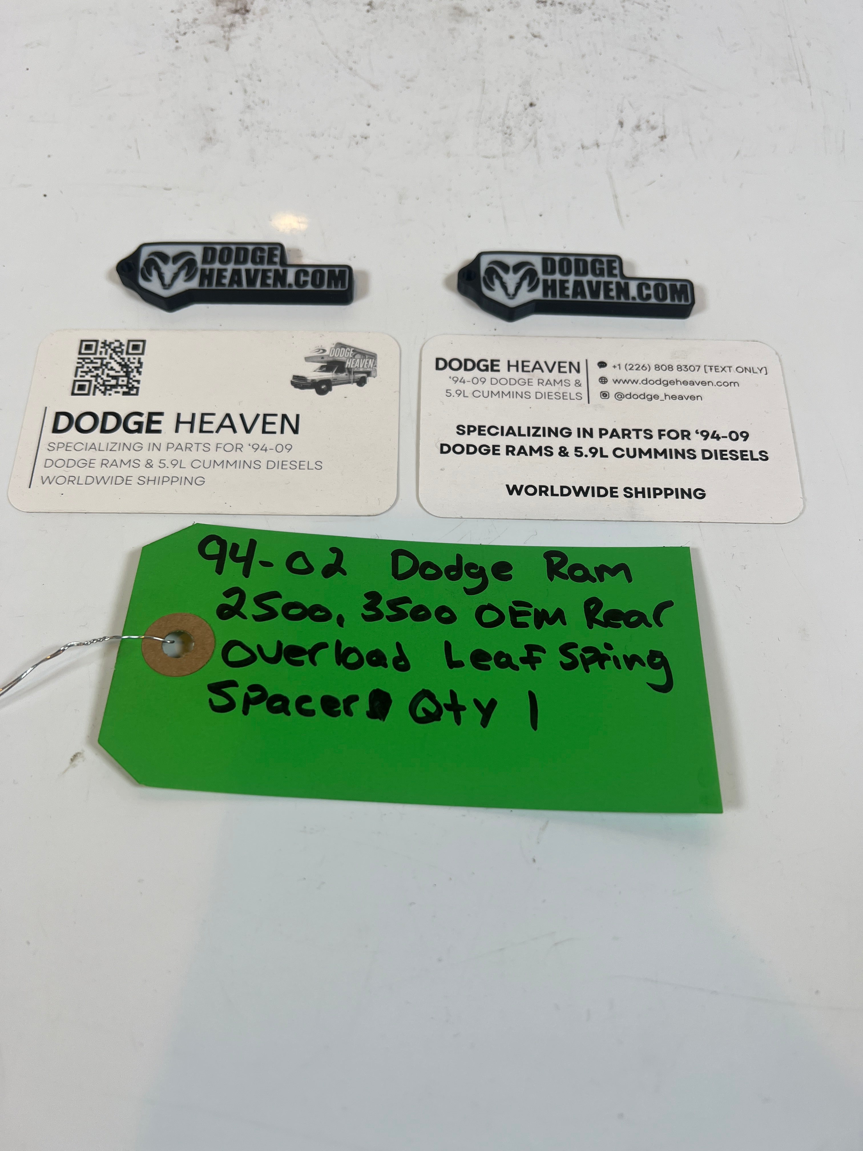 1994-2002 Dodge Ram 2500 3500 Rear Overload Leaf Spring Spacer QTY 1