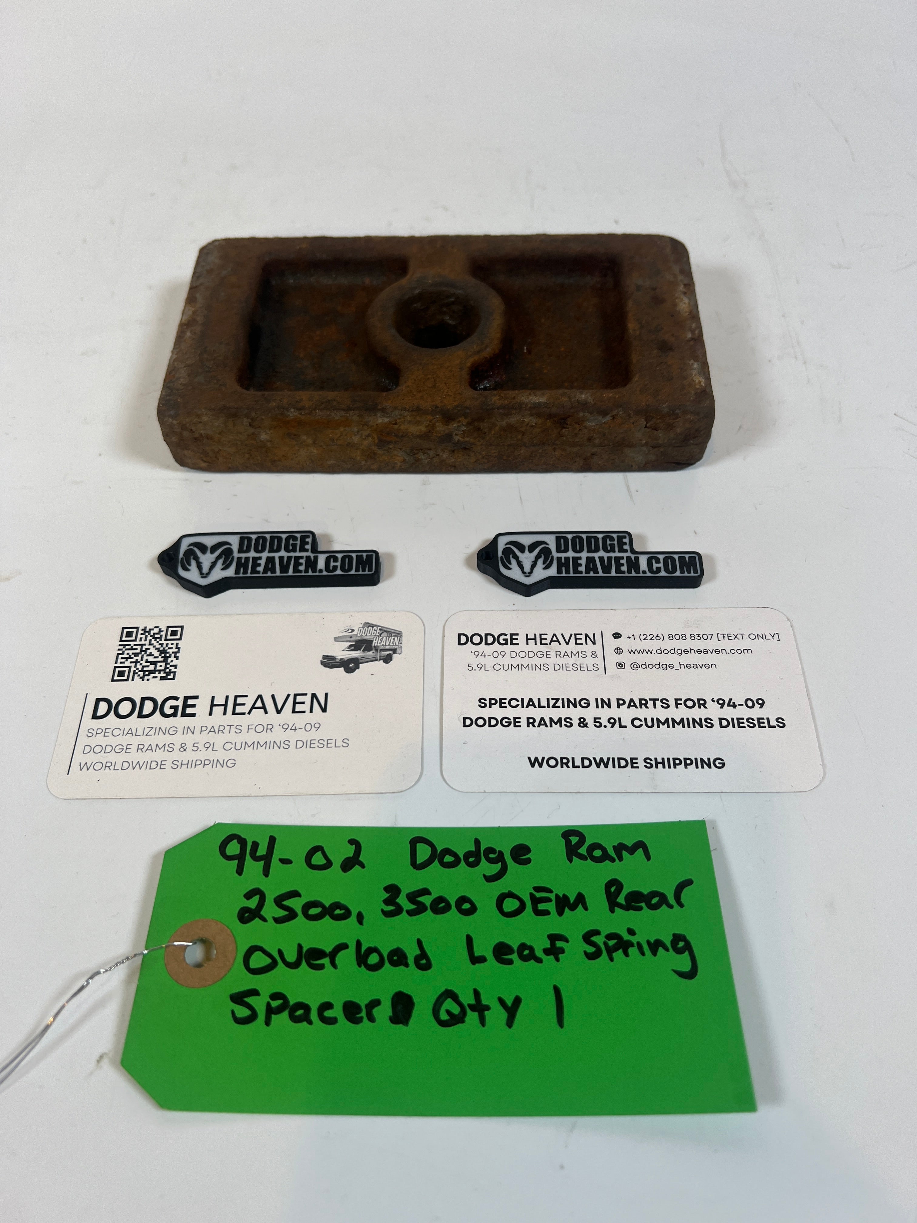 1994-2002 Dodge Ram 2500 3500 Rear Overload Leaf Spring Spacer QTY 1