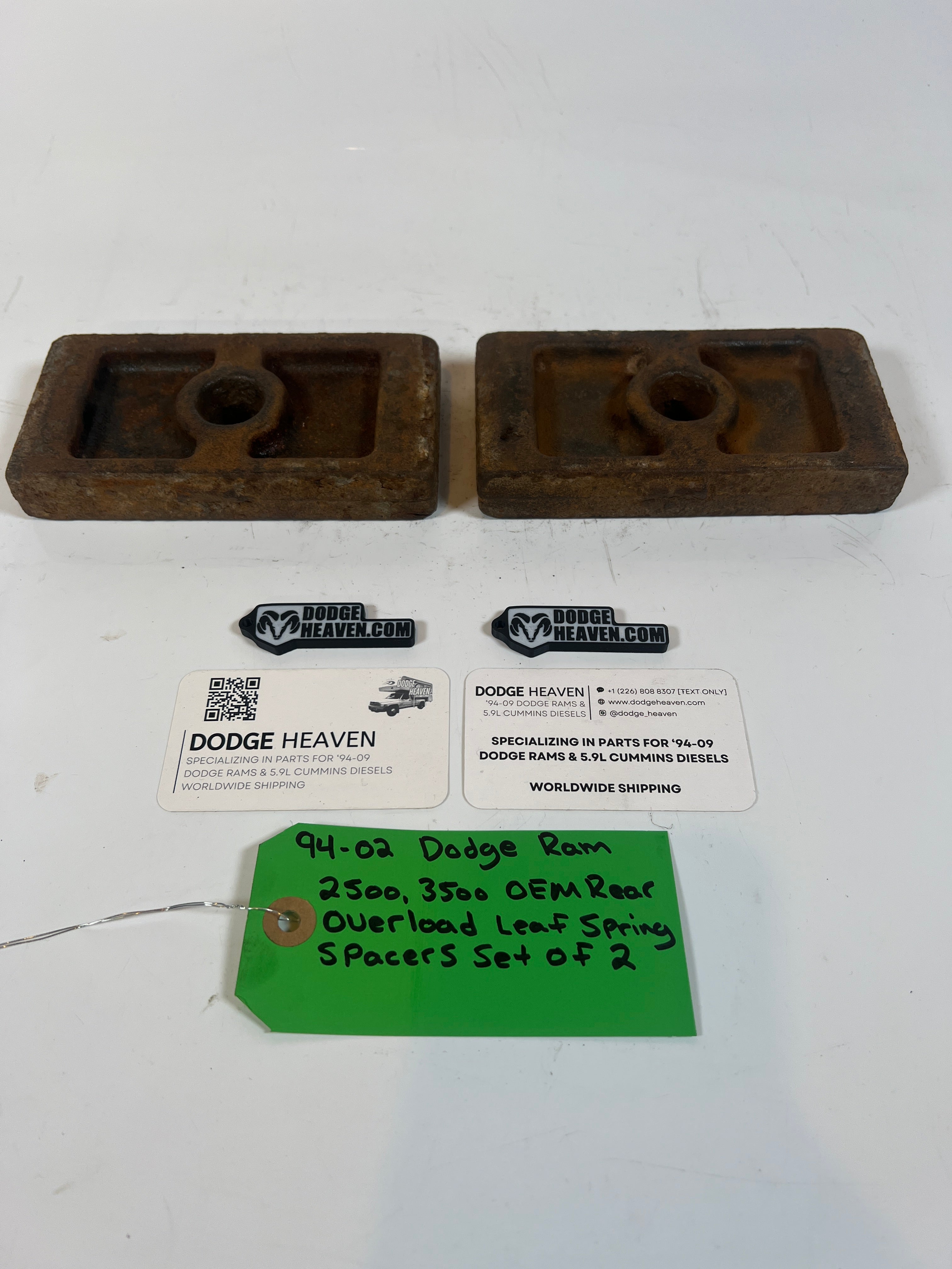 1994-2002 Dodge Ram 2500 3500 Rear Overload Leaf Spring Spacer Set Of 2