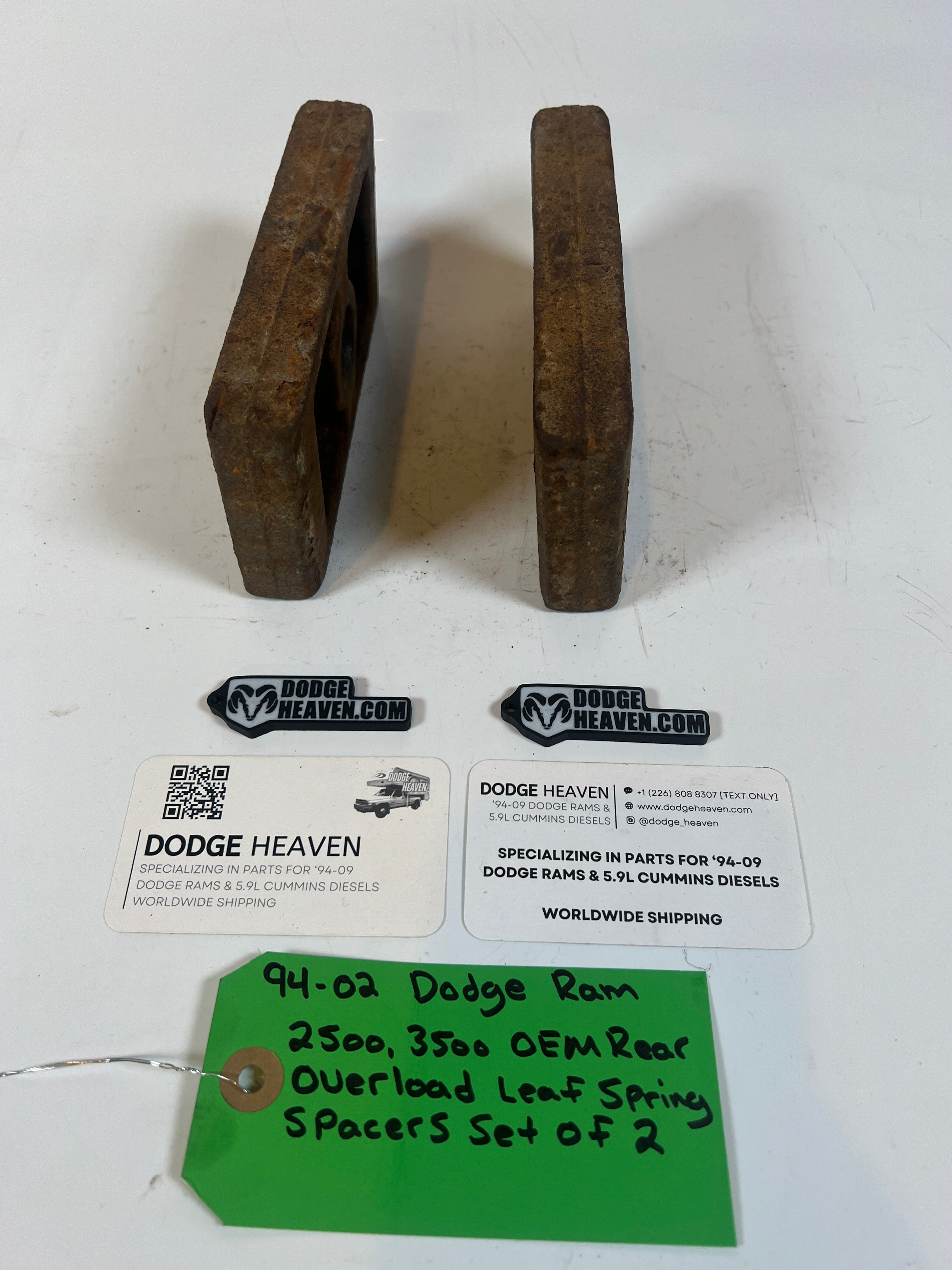 1994-2002 Dodge Ram 2500 3500 Rear Overload Leaf Spring Spacer Set Of 2