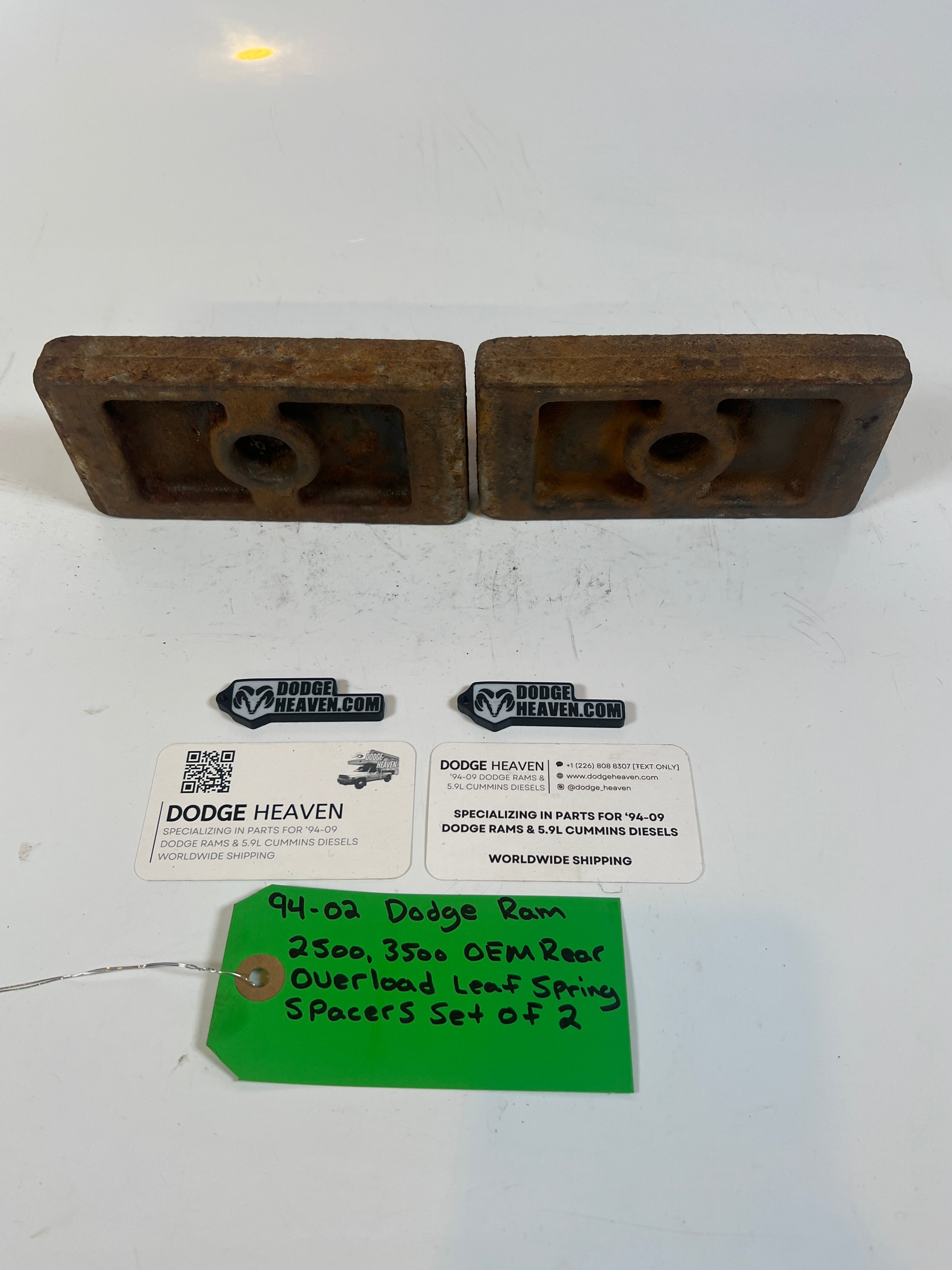1994-2002 Dodge Ram 2500 3500 Rear Overload Leaf Spring Spacer Set Of 2