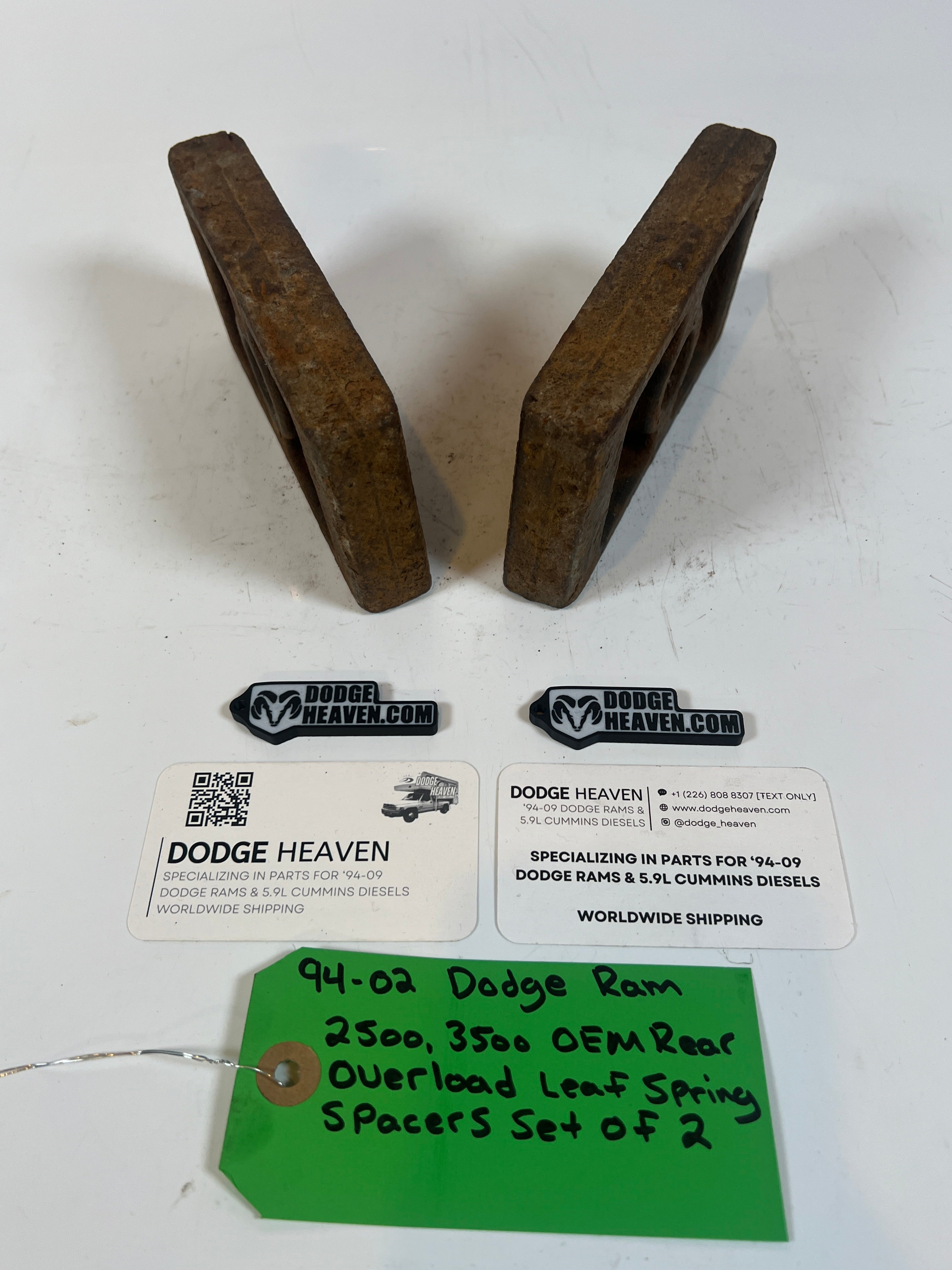 1994-2002 Dodge Ram 2500 3500 Rear Overload Leaf Spring Spacer Set Of 2