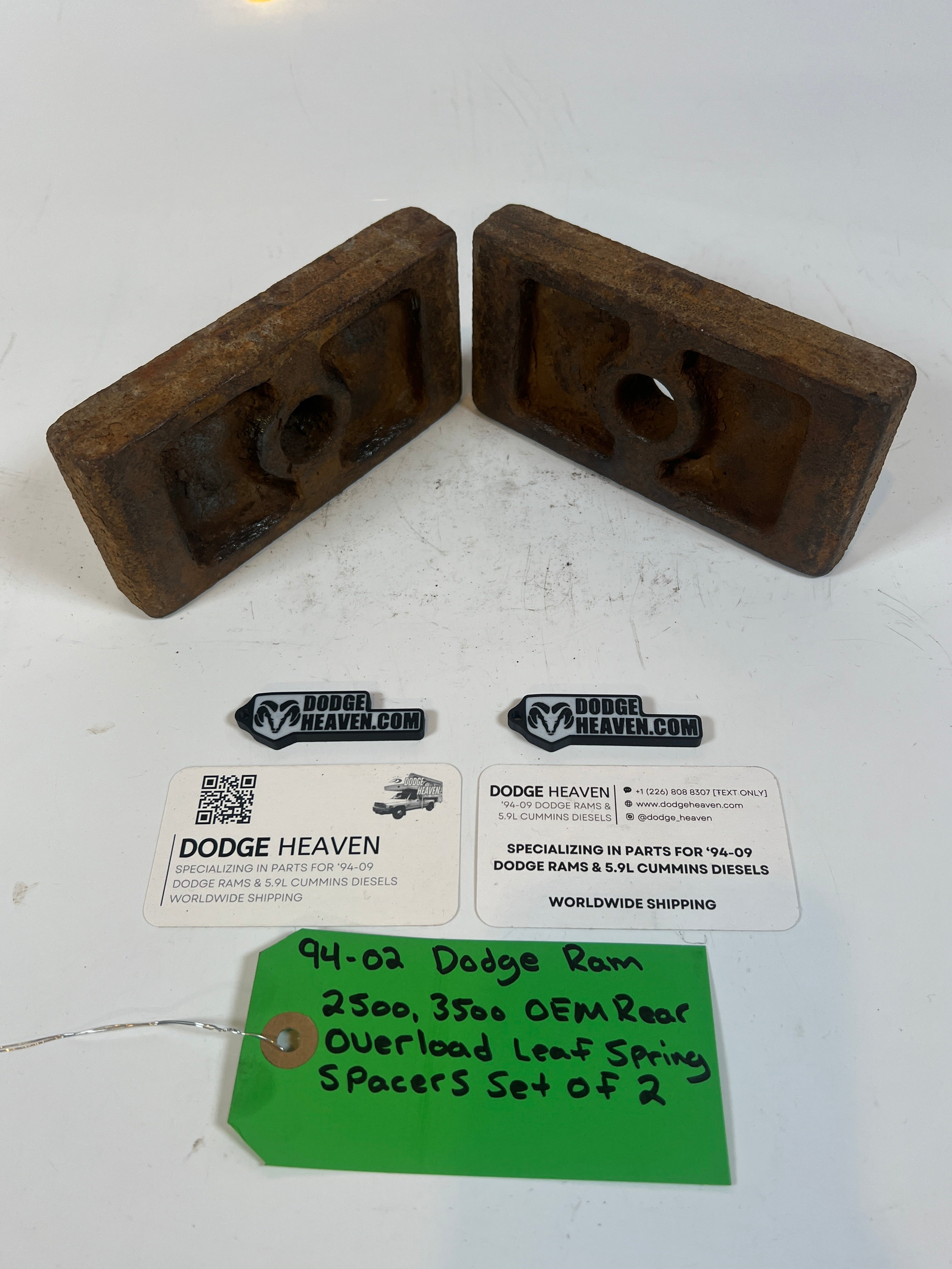 1994-2002 Dodge Ram 2500 3500 Rear Overload Leaf Spring Spacer Set Of 2