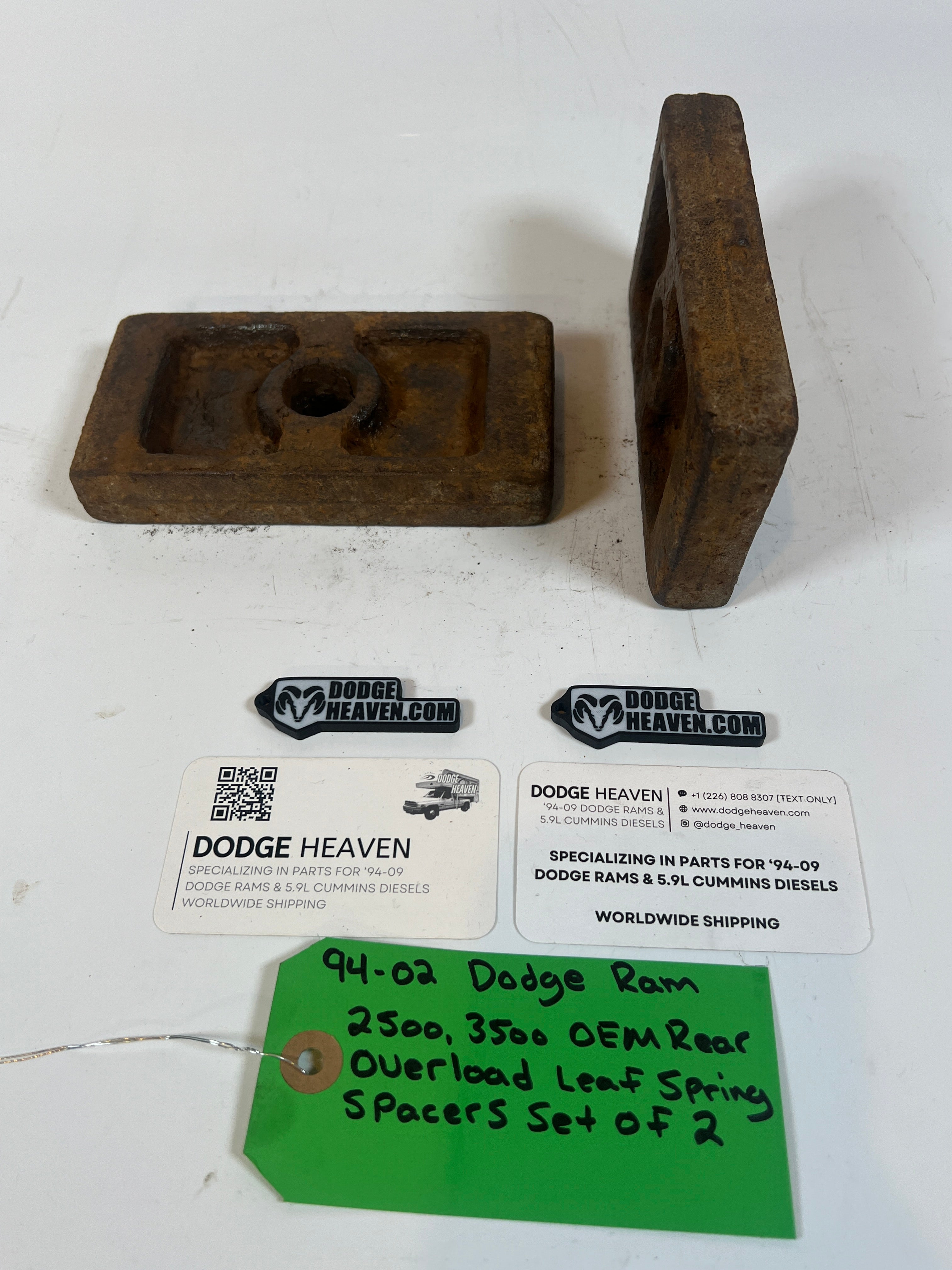 1994-2002 Dodge Ram 2500 3500 Rear Overload Leaf Spring Spacer Set Of 2