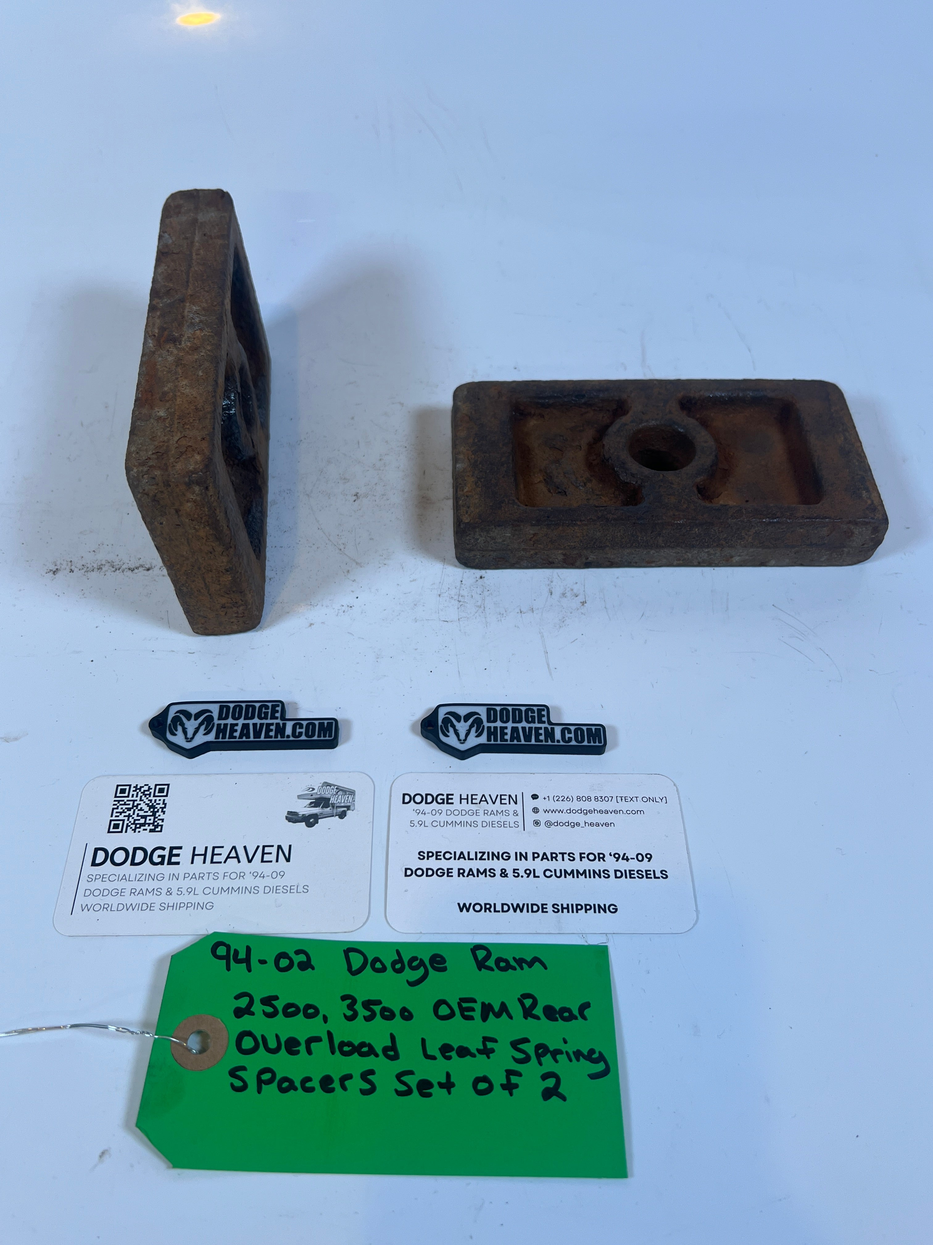 1994-2002 Dodge Ram 2500 3500 Rear Overload Leaf Spring Spacer Set Of 2