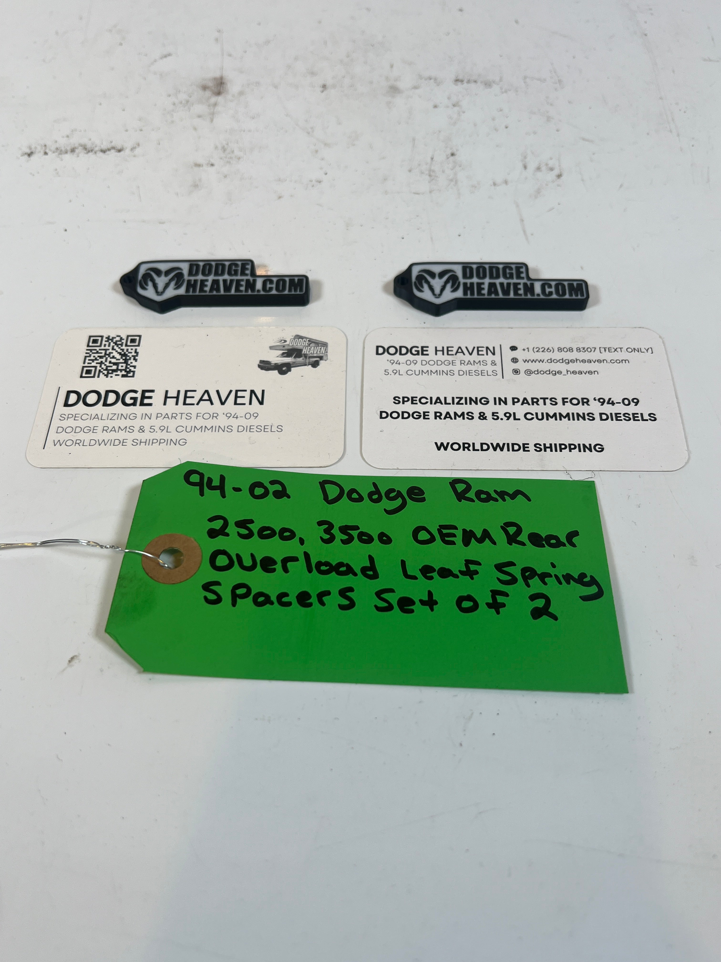 1994-2002 Dodge Ram 2500 3500 Rear Overload Leaf Spring Spacer Set Of 2