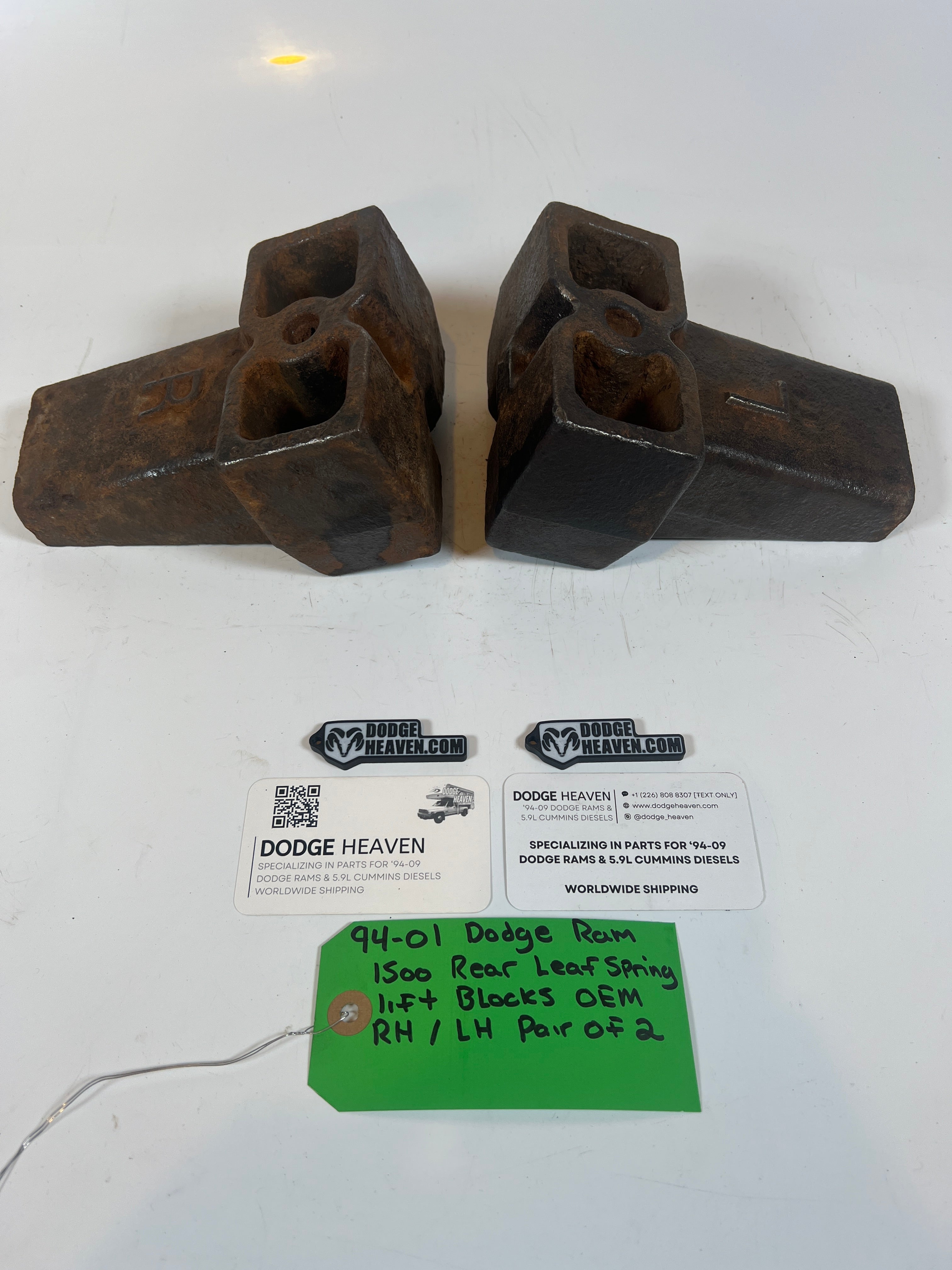 1994-2001 Dodge Ram 1500 Rear Leaf Spring Driver & Passenger Lift Block Set