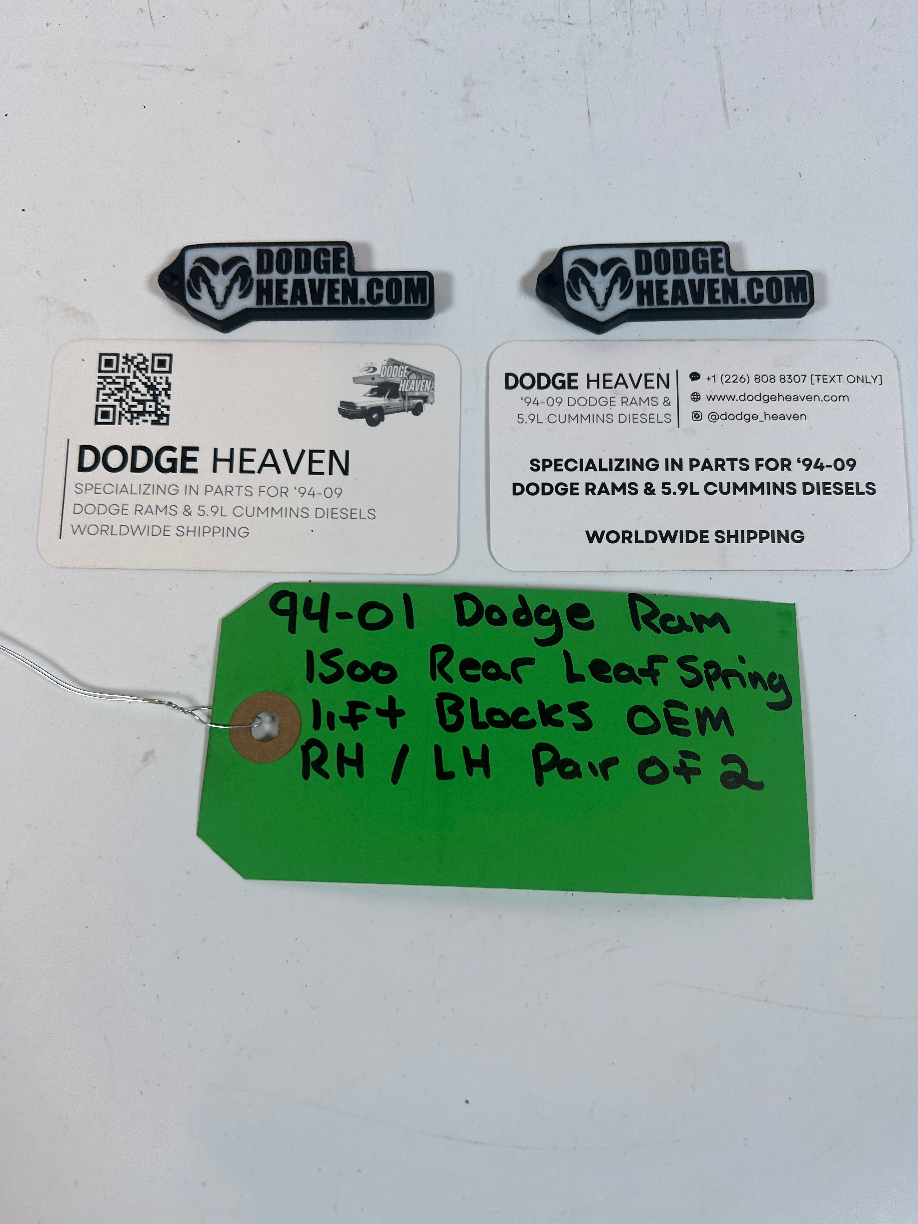 1994-2001 Dodge Ram 1500 Rear Leaf Spring Driver & Passenger Lift Block Set