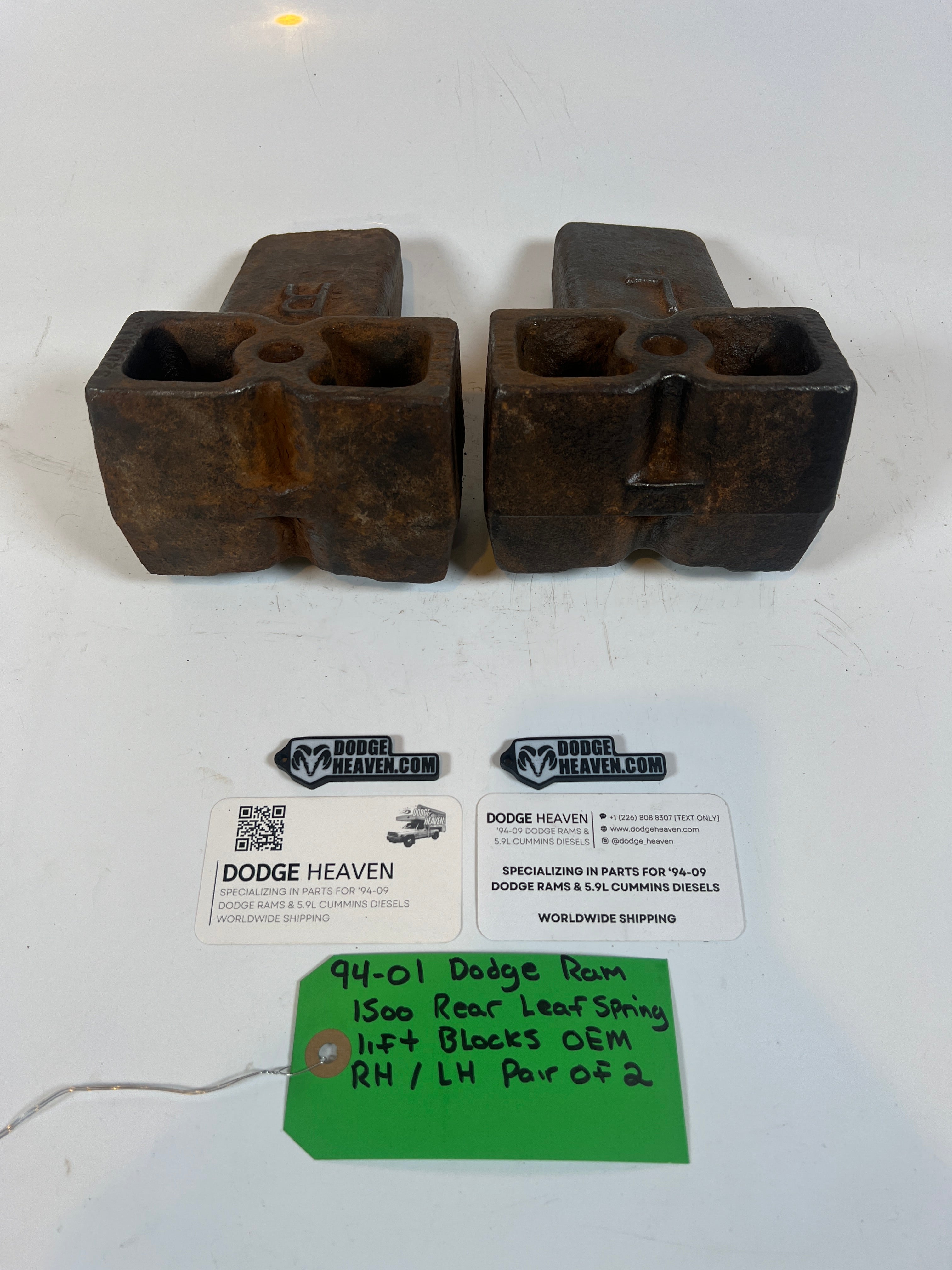 1994-2001 Dodge Ram 1500 Rear Leaf Spring Driver & Passenger Lift Block Set