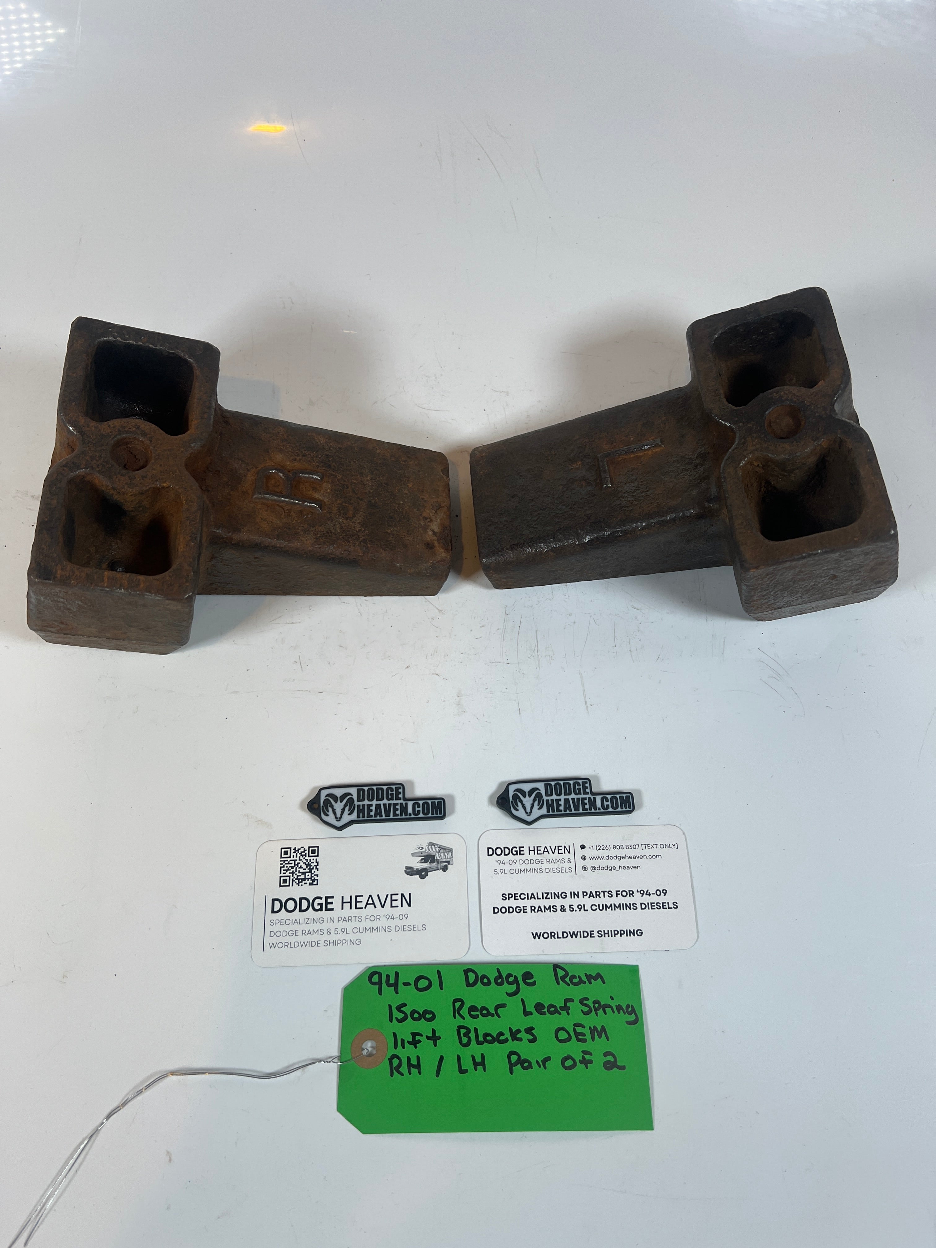 1994-2001 Dodge Ram 1500 Rear Leaf Spring Driver & Passenger Lift Block Set