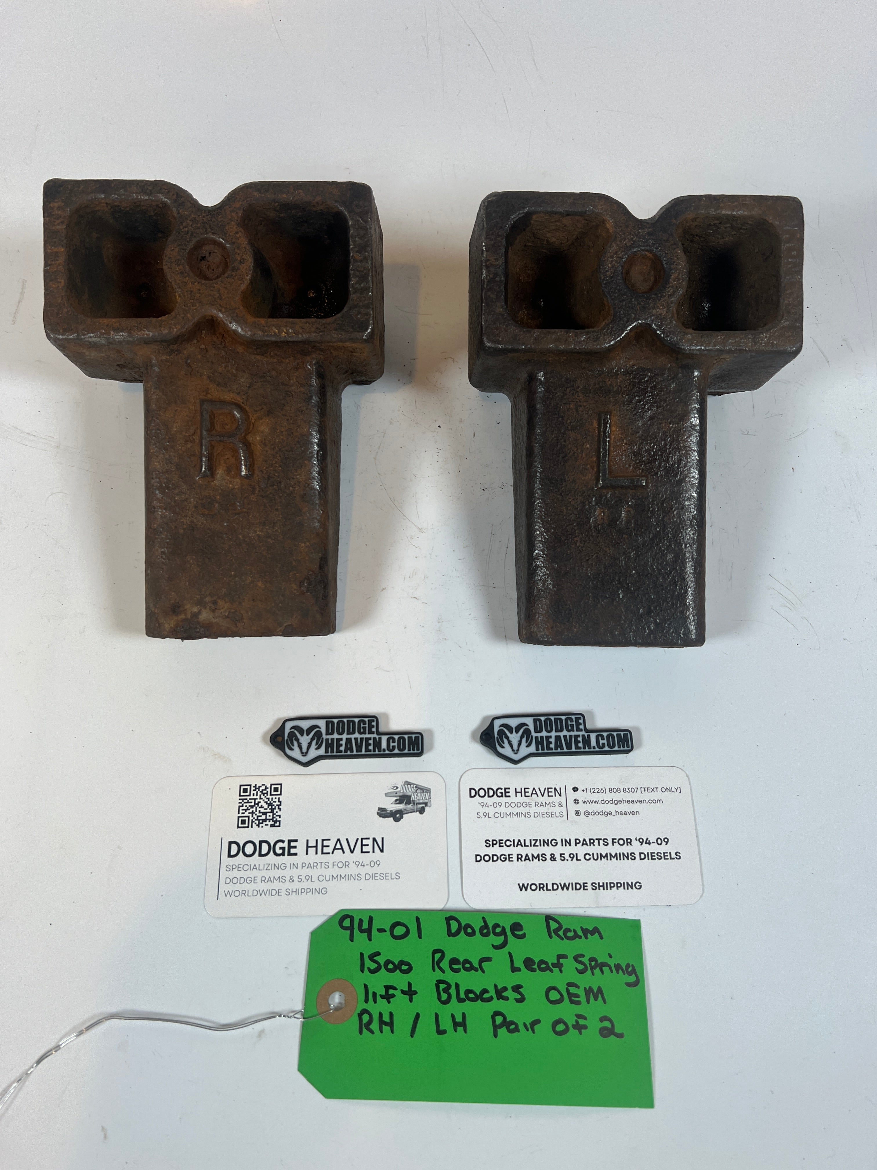 1994-2001 Dodge Ram 1500 Rear Leaf Spring Driver & Passenger Lift Block Set