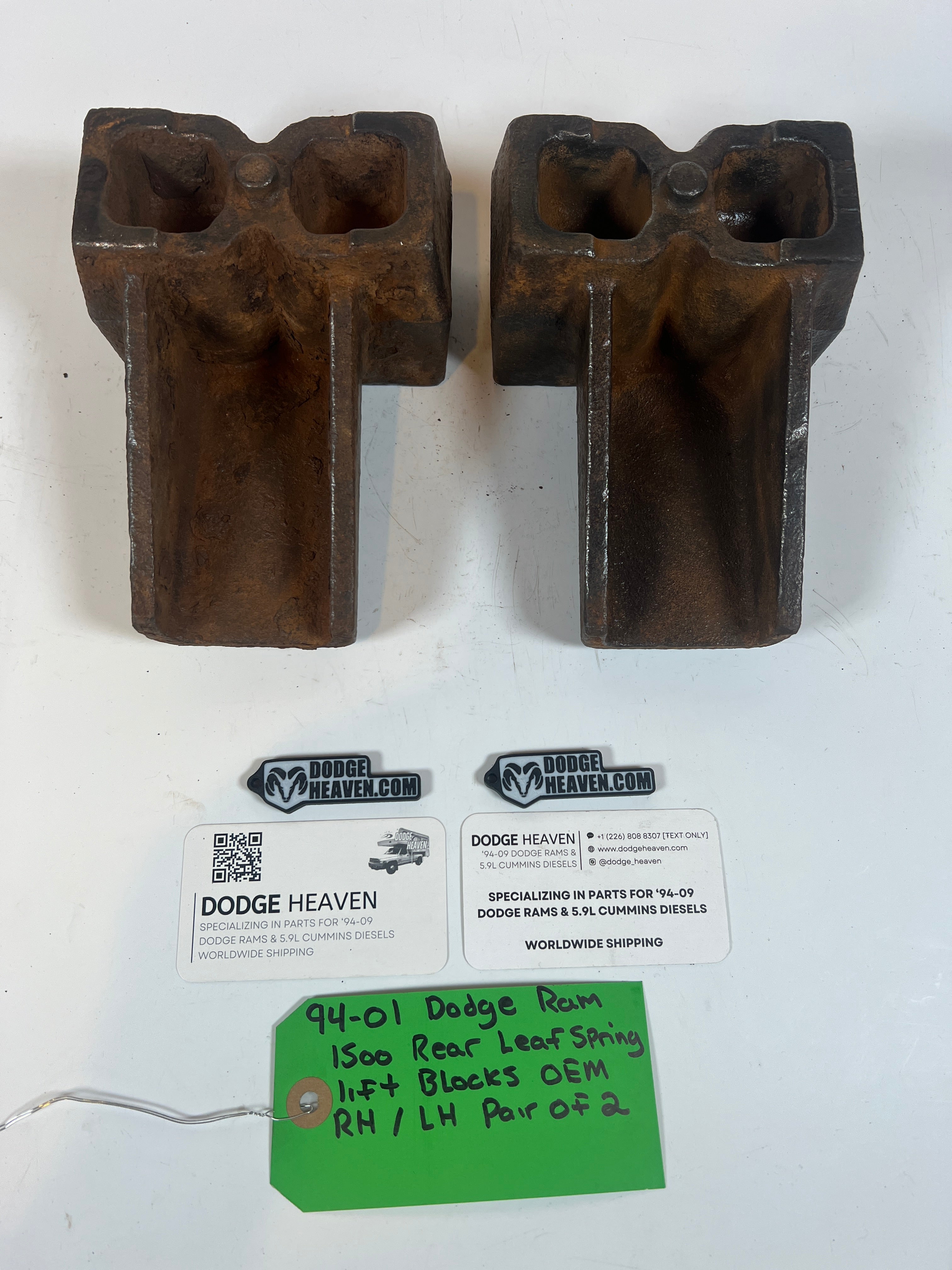 1994-2001 Dodge Ram 1500 Rear Leaf Spring Driver & Passenger Lift Block Set