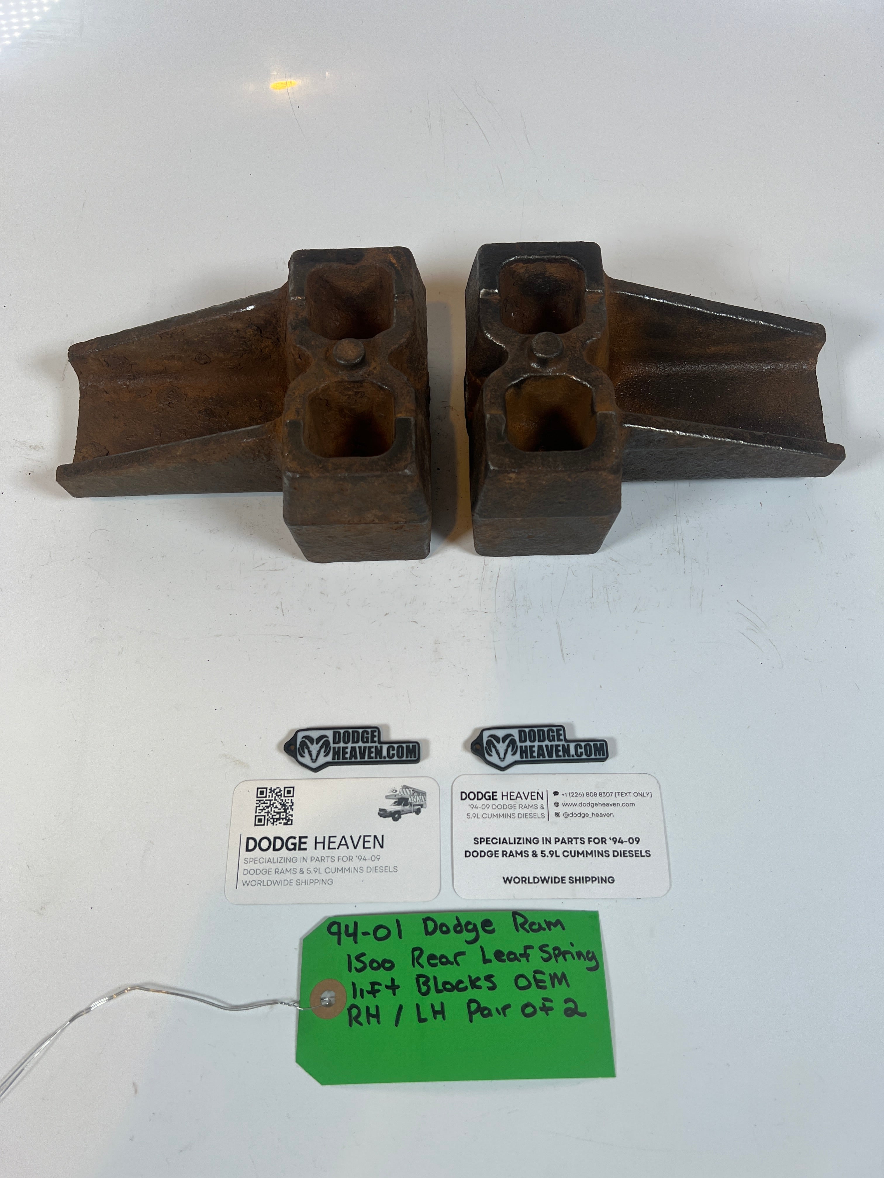 1994-2001 Dodge Ram 1500 Rear Leaf Spring Driver & Passenger Lift Block Set