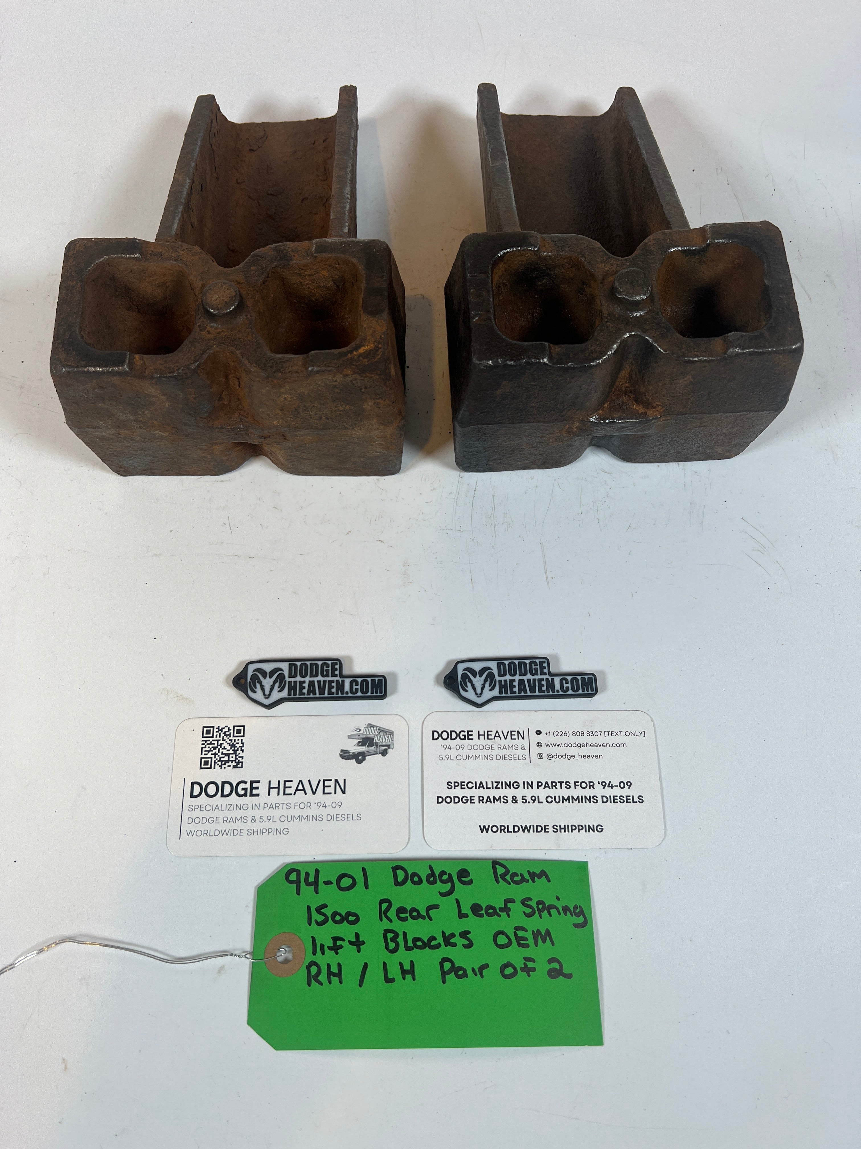 1994-2001 Dodge Ram 1500 Rear Leaf Spring Driver & Passenger Lift Block Set