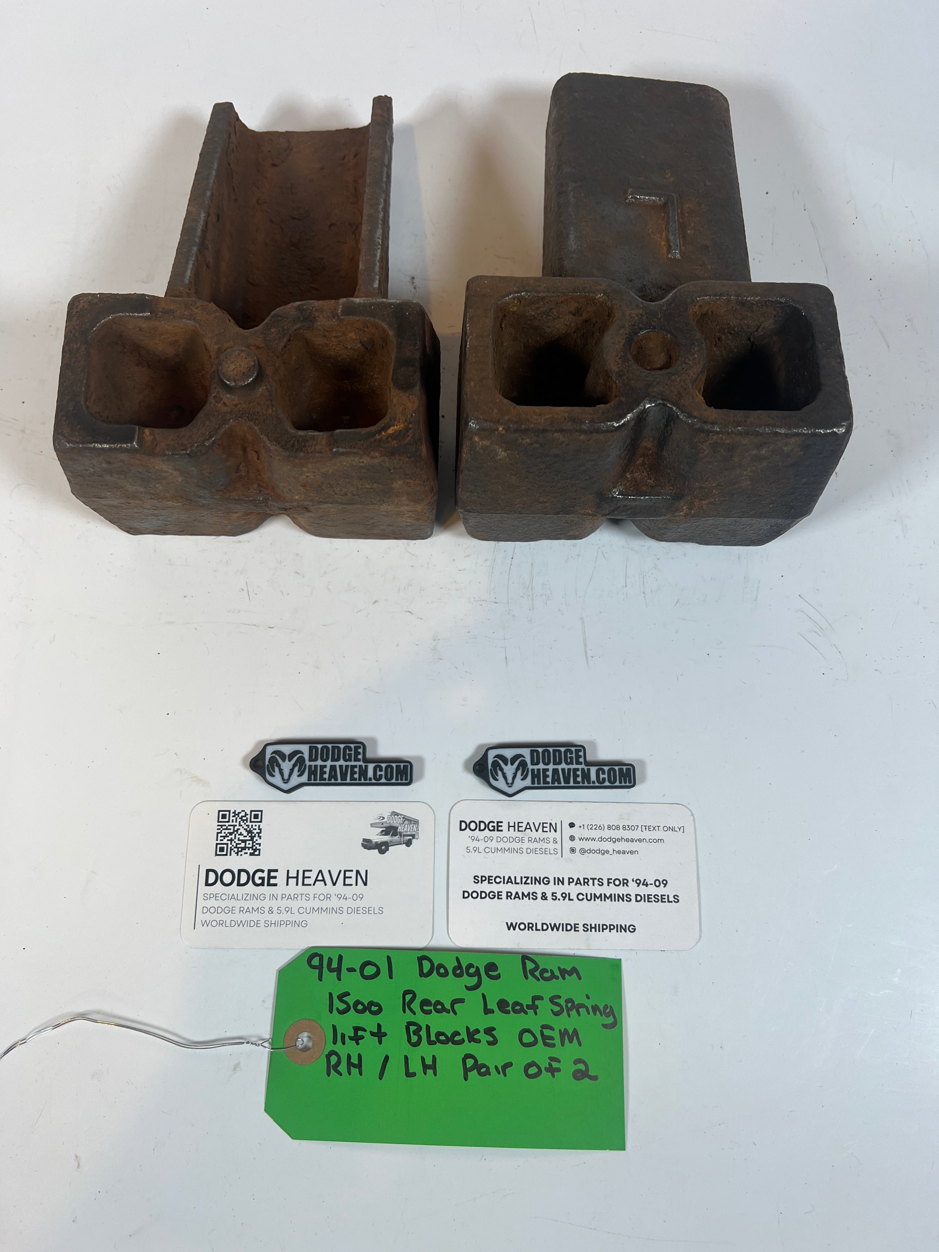 1994-2001 Dodge Ram 1500 Rear Leaf Spring Driver & Passenger Lift Block Set