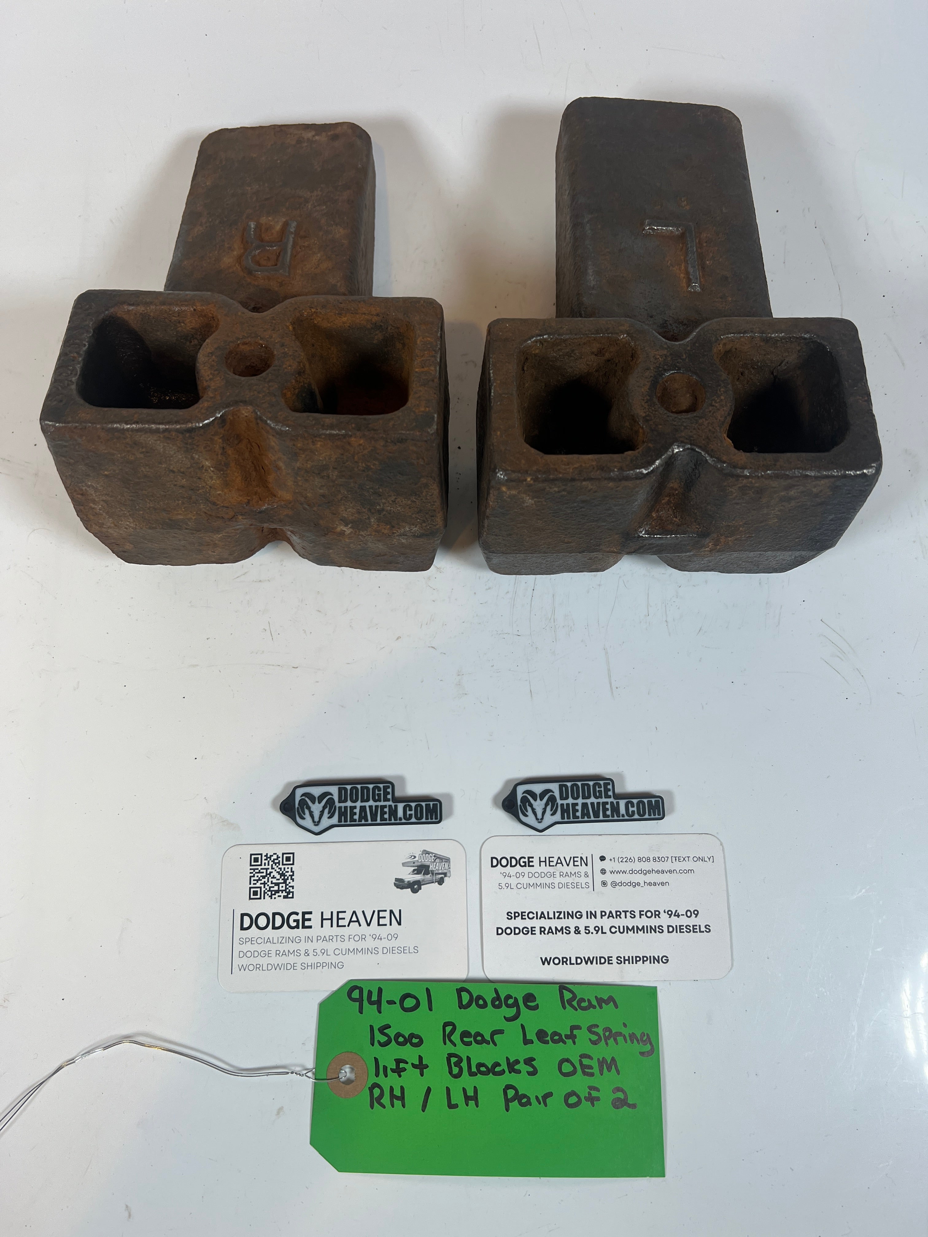 1994-2001 Dodge Ram 1500 Rear Leaf Spring Driver & Passenger Lift Block Set