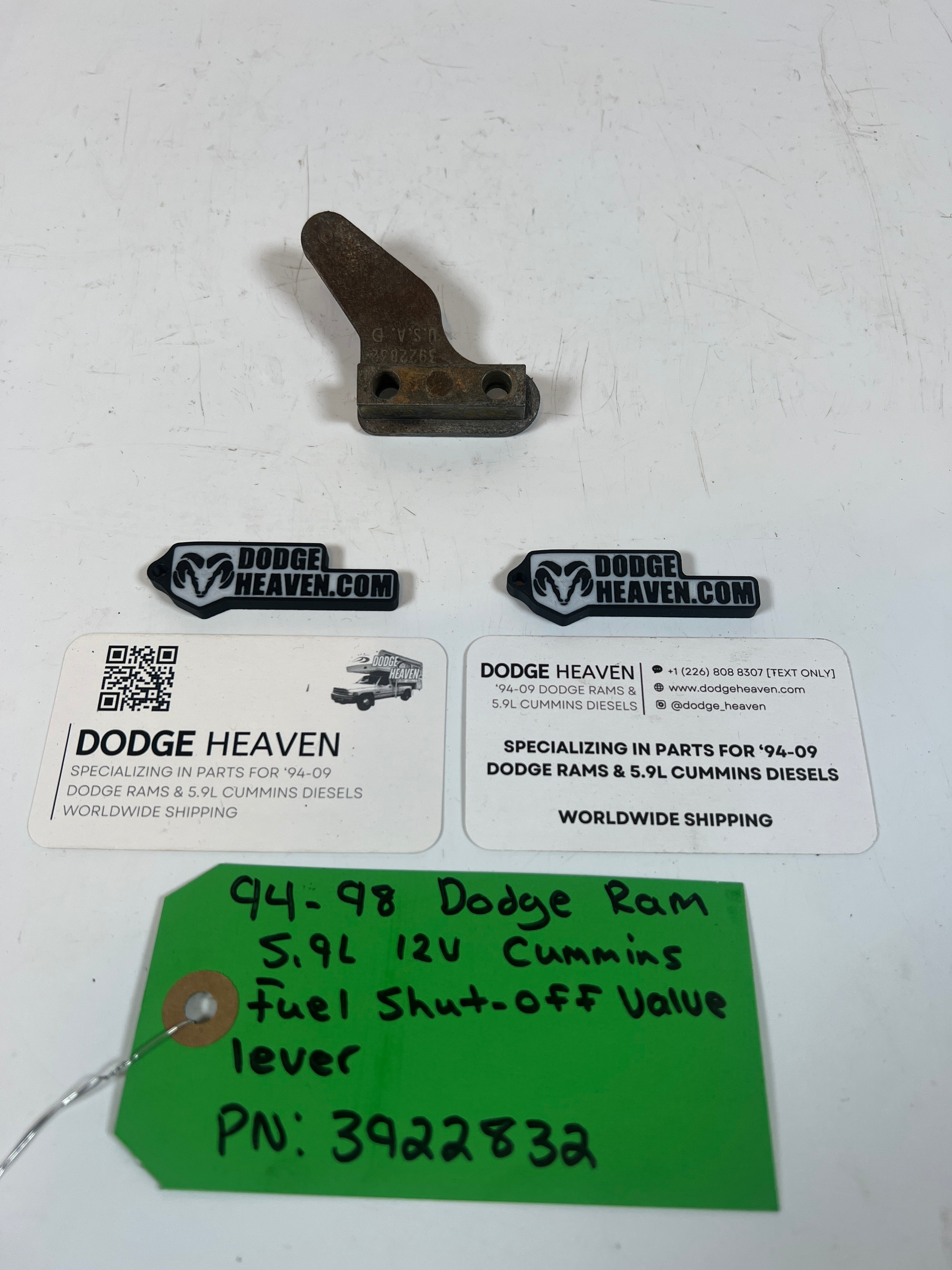 1994-1998 P7100 5.9L Cummins P Pump Fuel Shut Off Valve Lever