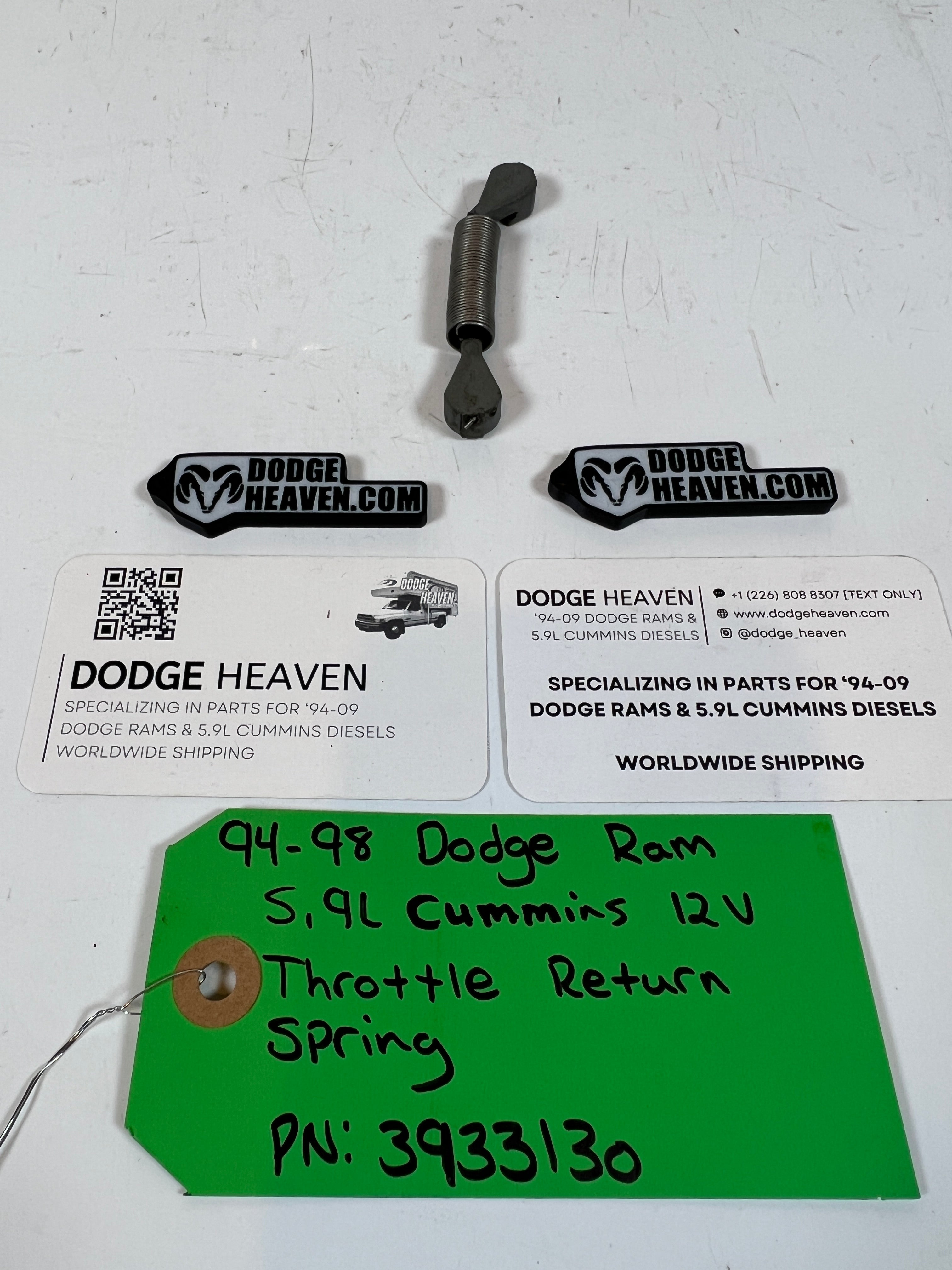 1994-1998 12 Valve 5.9l Cummins P7100 P Pump Throttle Return Spring