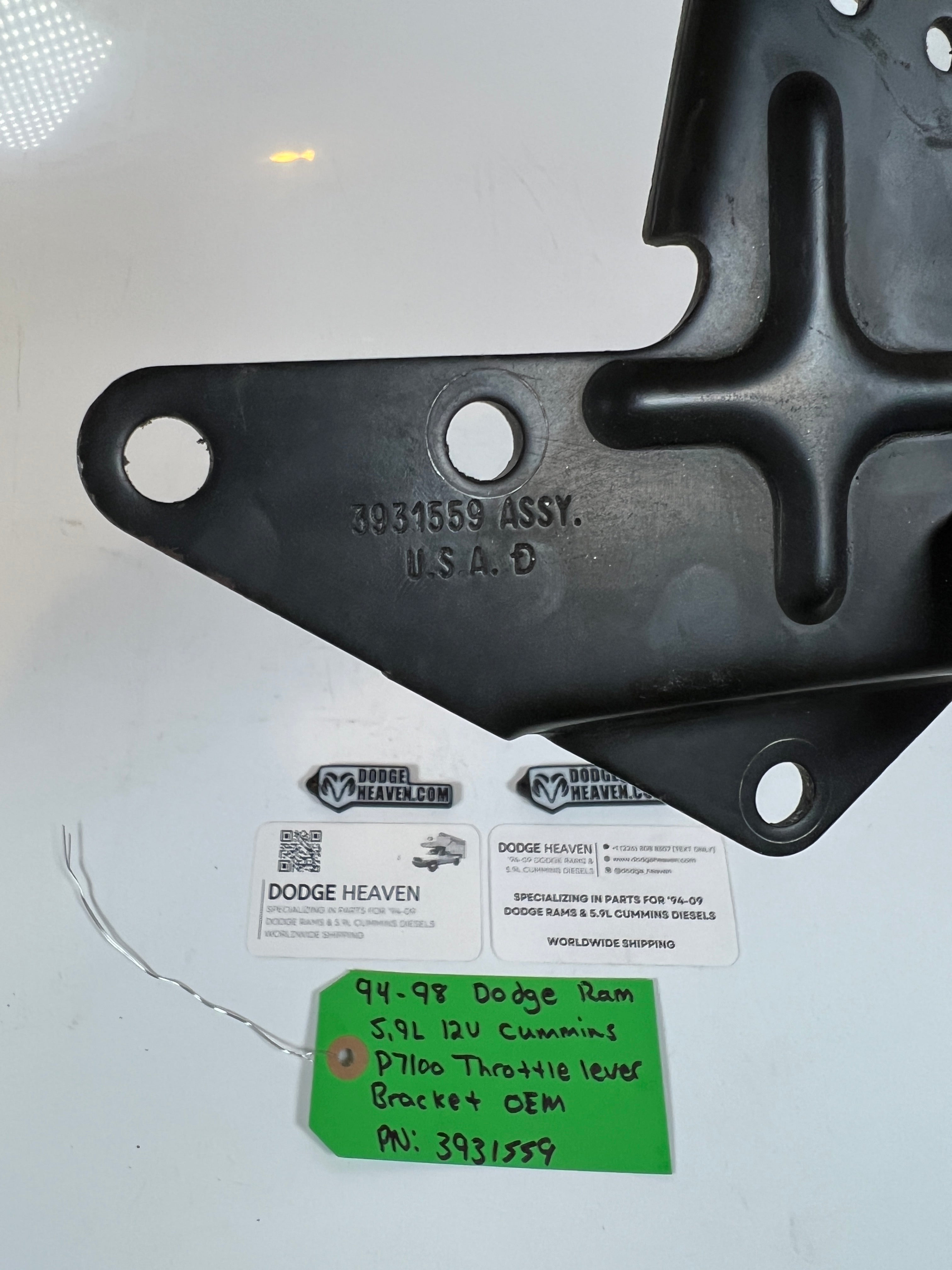 1994-1998 Dodge Ram 12V 5.9L Cummins P7100 Throttle lever Bracket