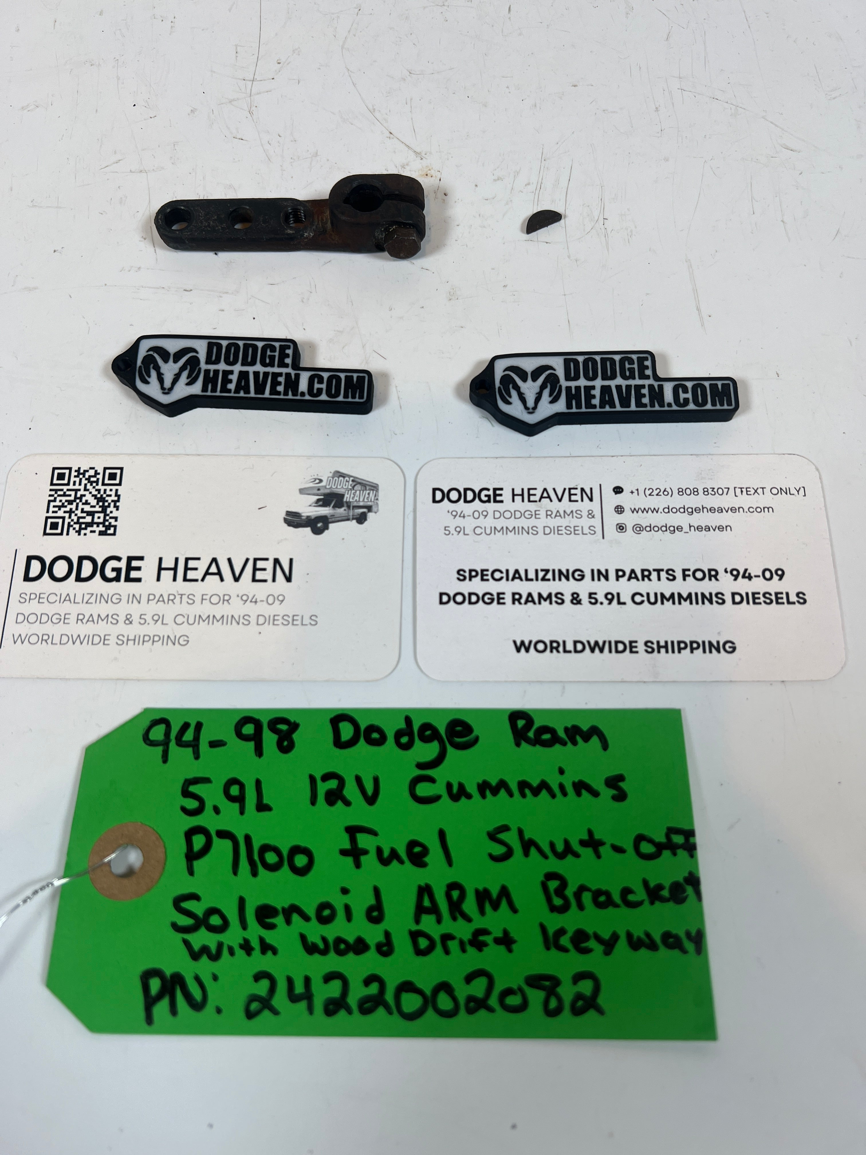 1994-1998 Dodge Ram 12V Cummins P7100 Fuel Shut Off Solenoid Arm bracket