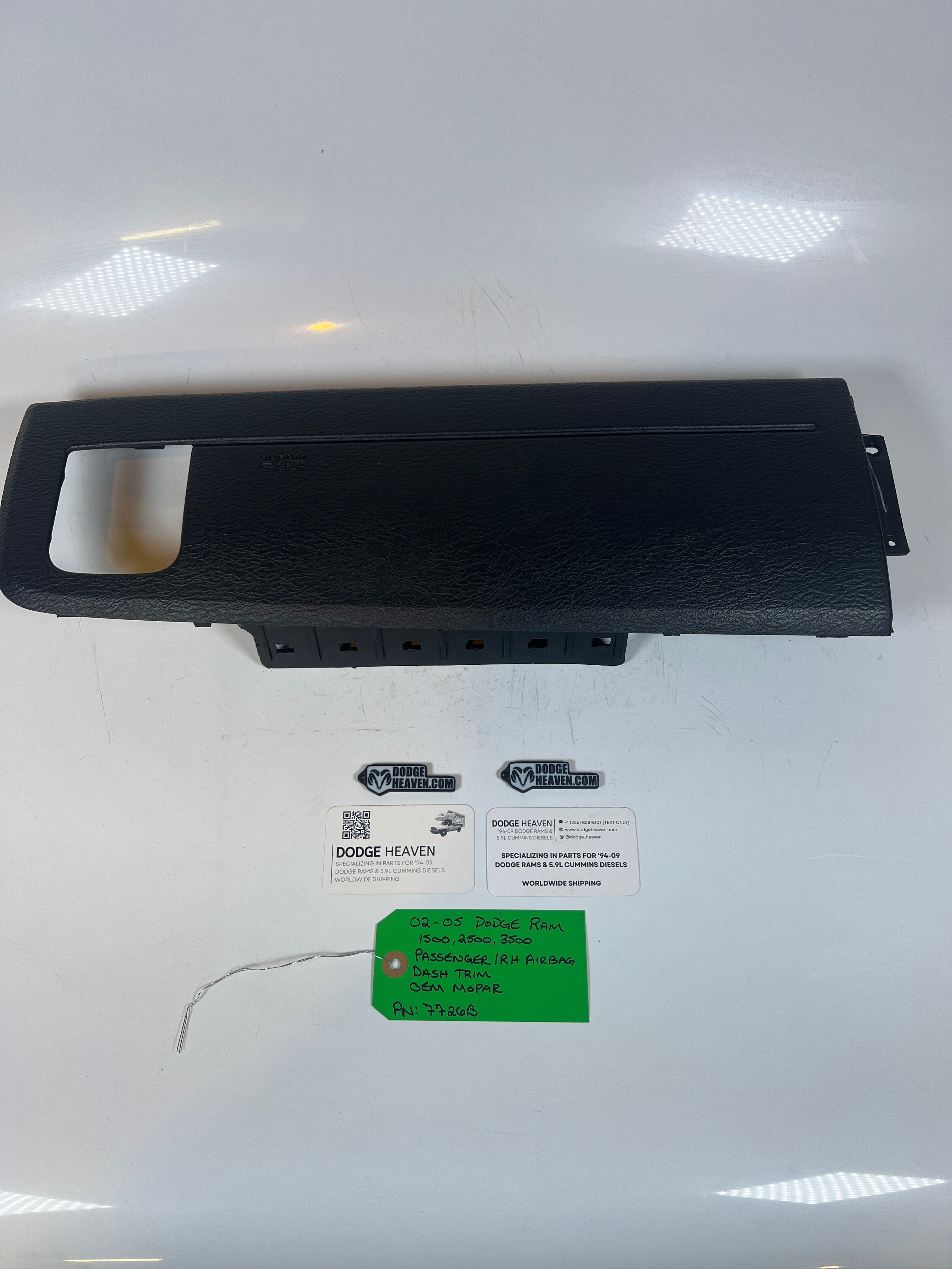 2002-2005 Dodge Ram 1500-3500 Passenger Dash Board Air Bag Trim Dark Grey
