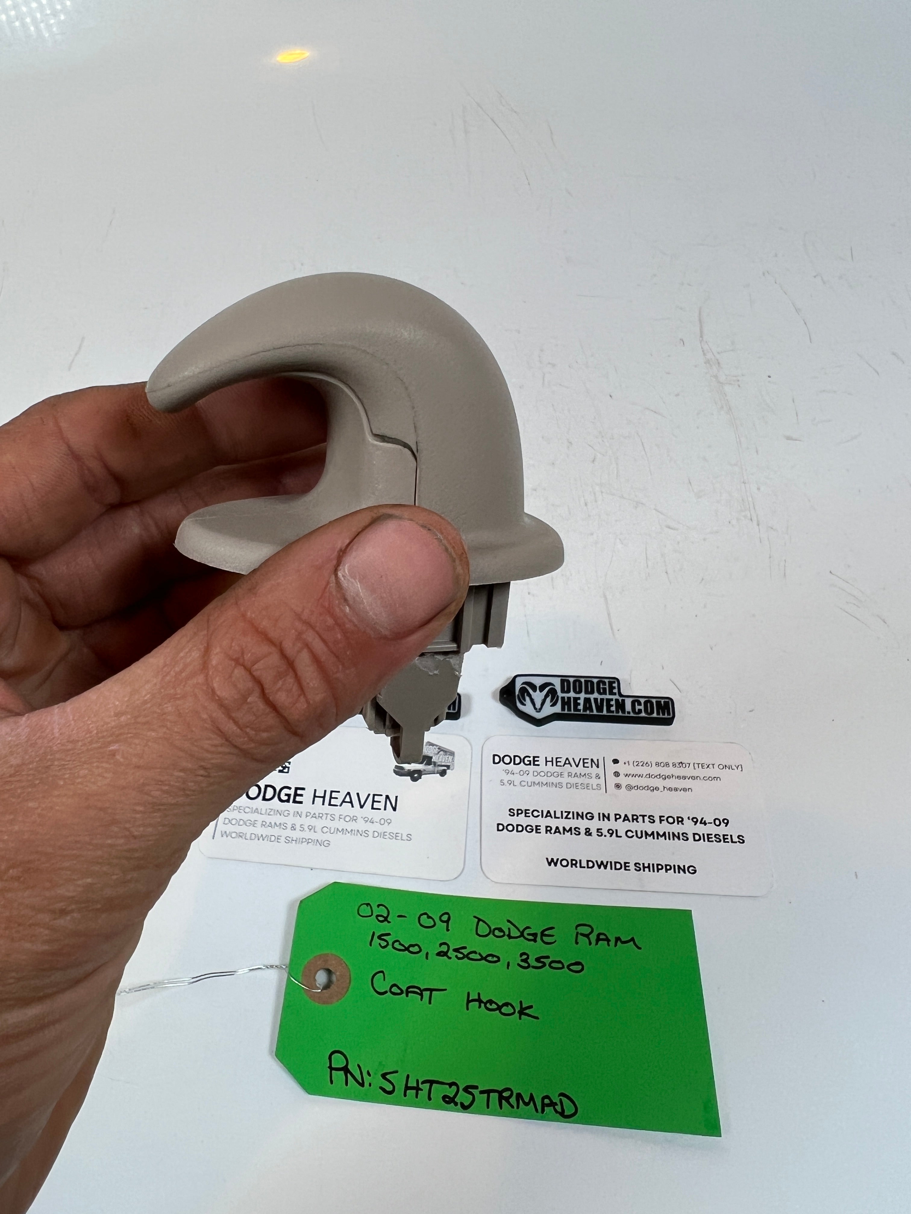 2002-2009 Dodge Ram 1500 2500 3500 Headliner Coat Hook