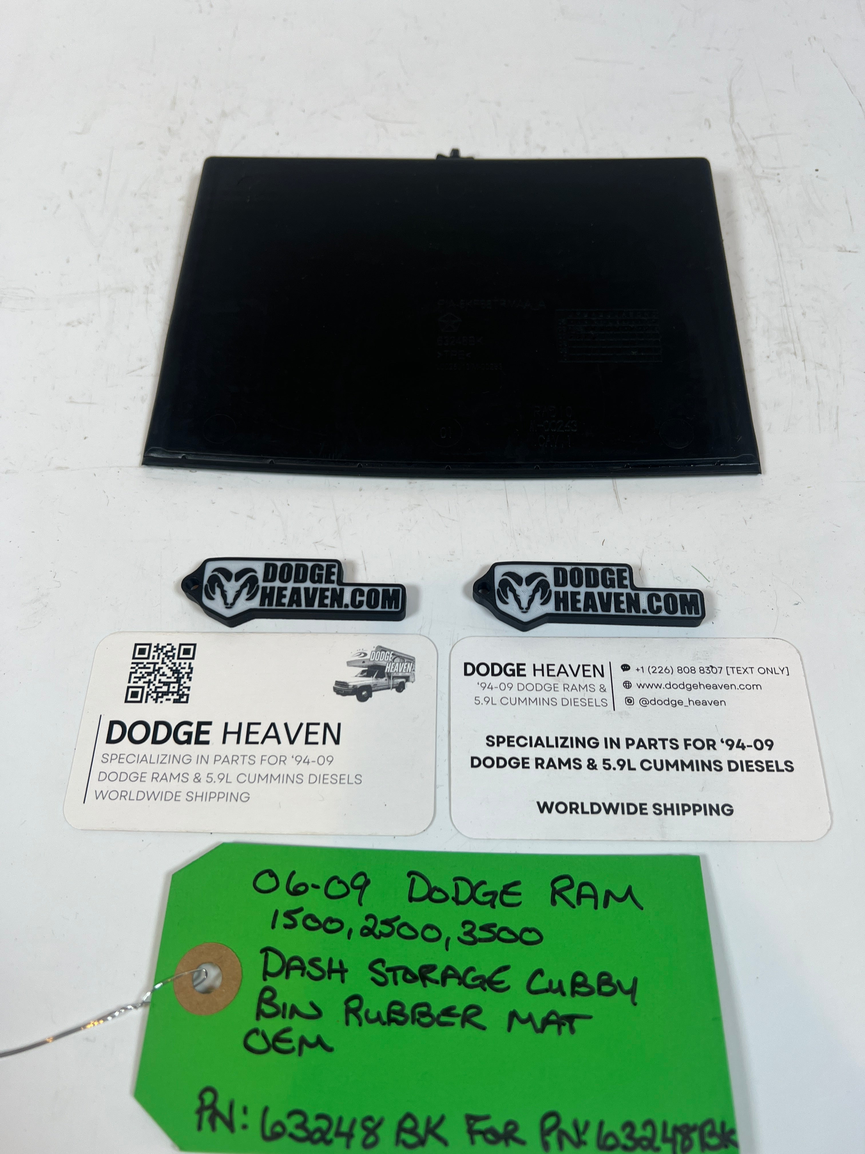 2006-2009 Dodge Ram 1500 3500 Dash Storage Cubby Rubber Mat