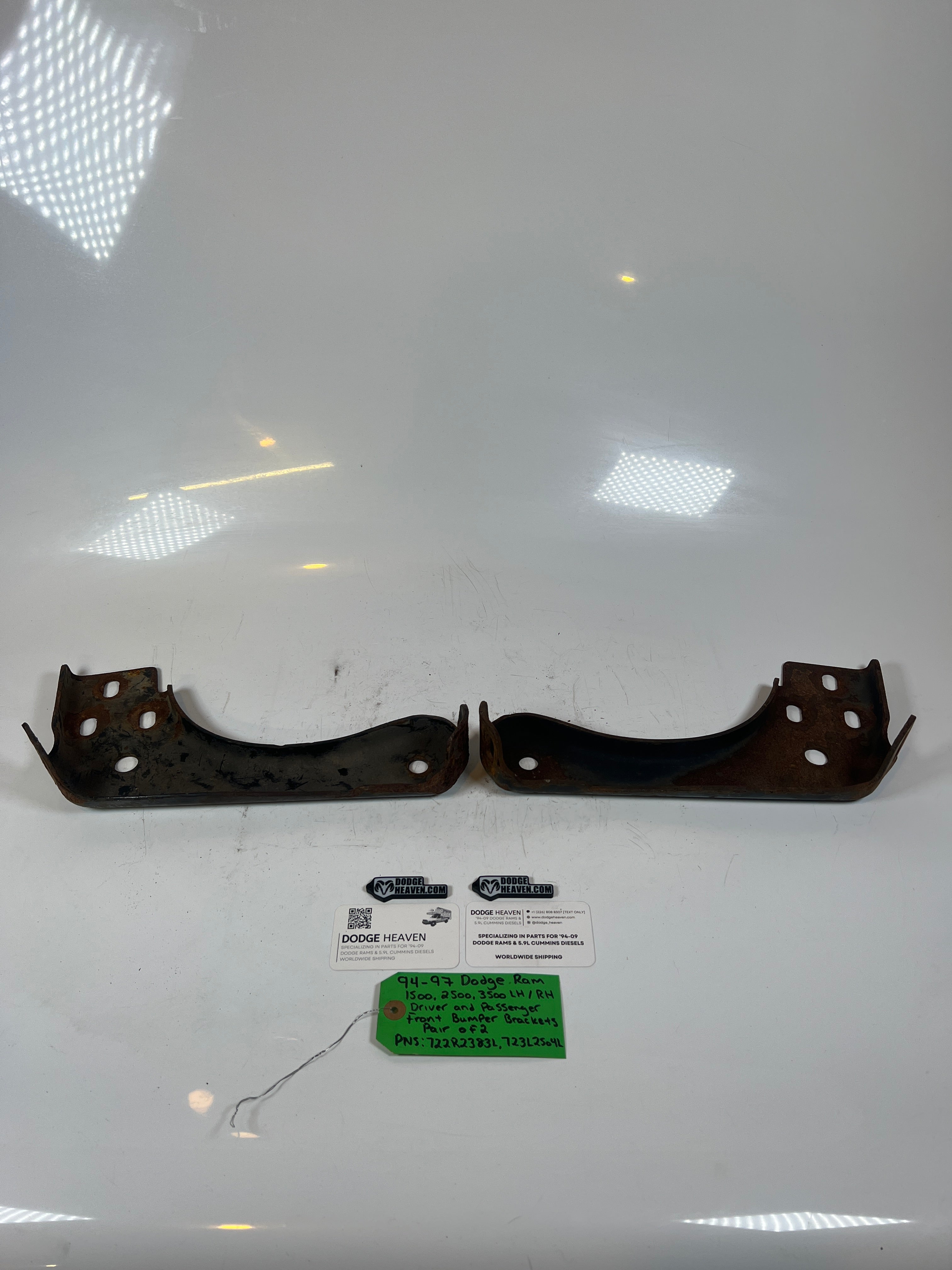 1994-1996 Dodge Ram 1500-3500 Front Bumper Brackets Driver & Passenger Set Of 2