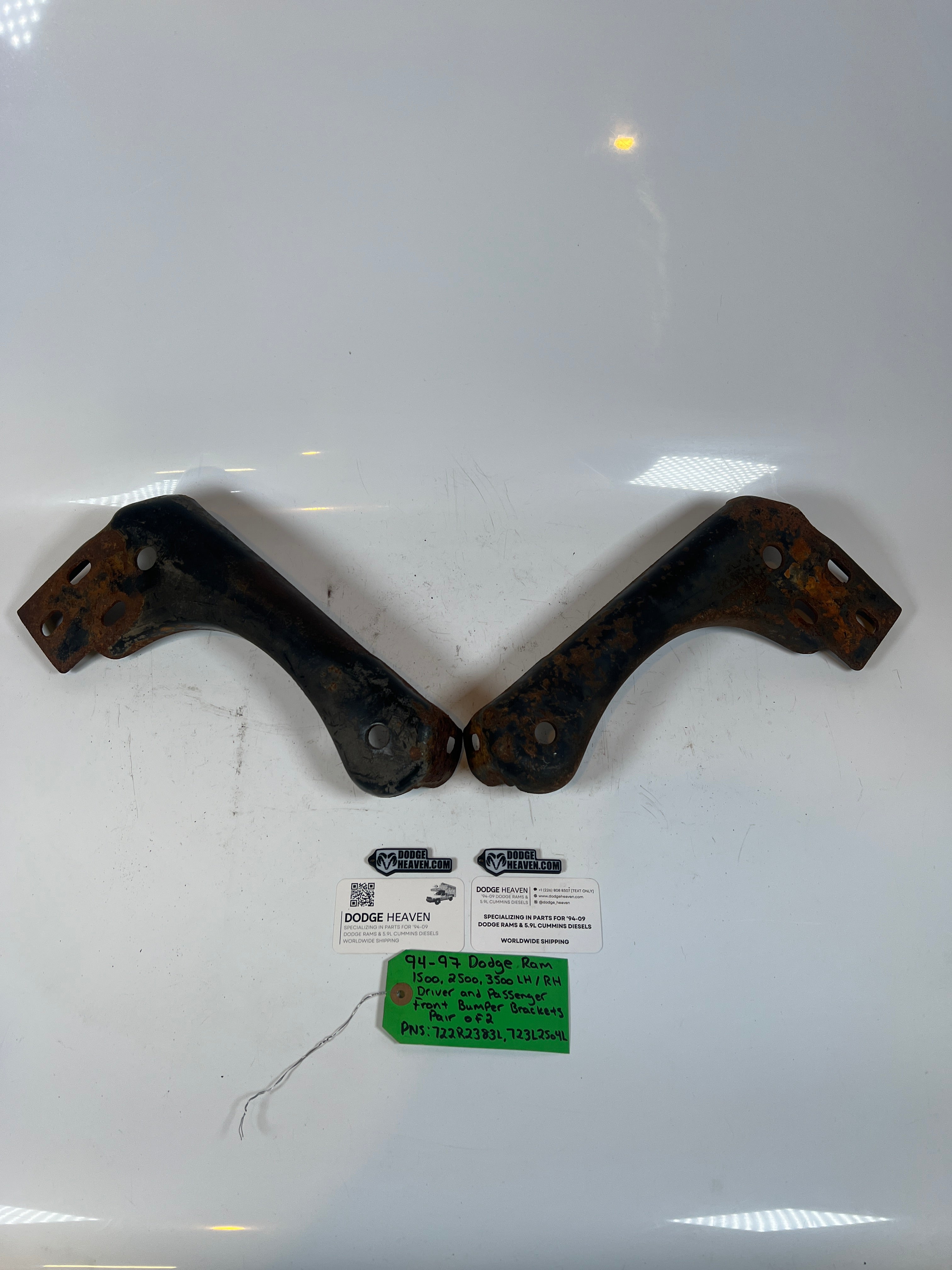 1994-1996 Dodge Ram 1500-3500 Front Bumper Brackets Driver & Passenger Set Of 2