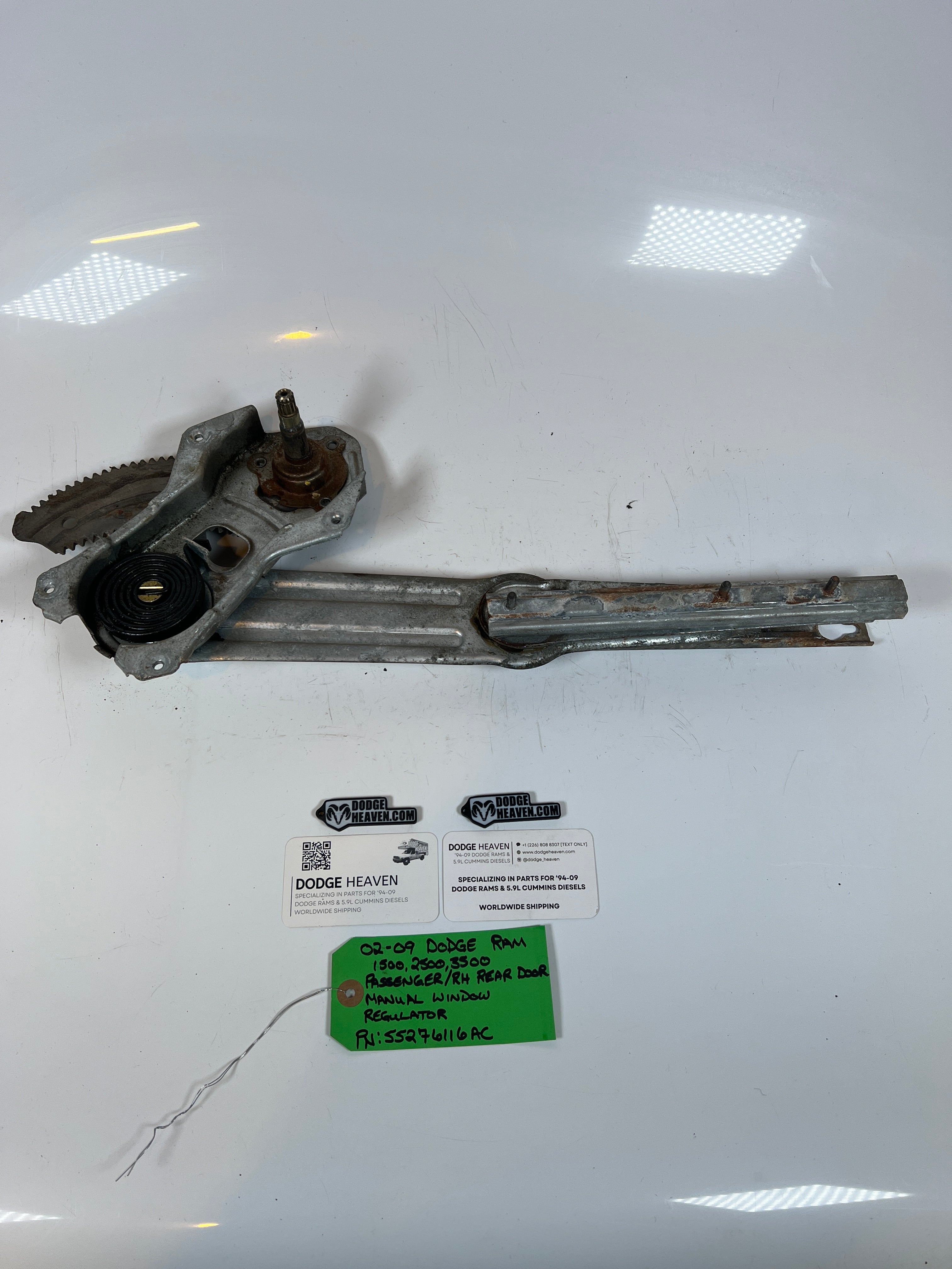 2002-2009 Dodge Ram 1500-3500 manual Window Regulator Rear Passenger RH