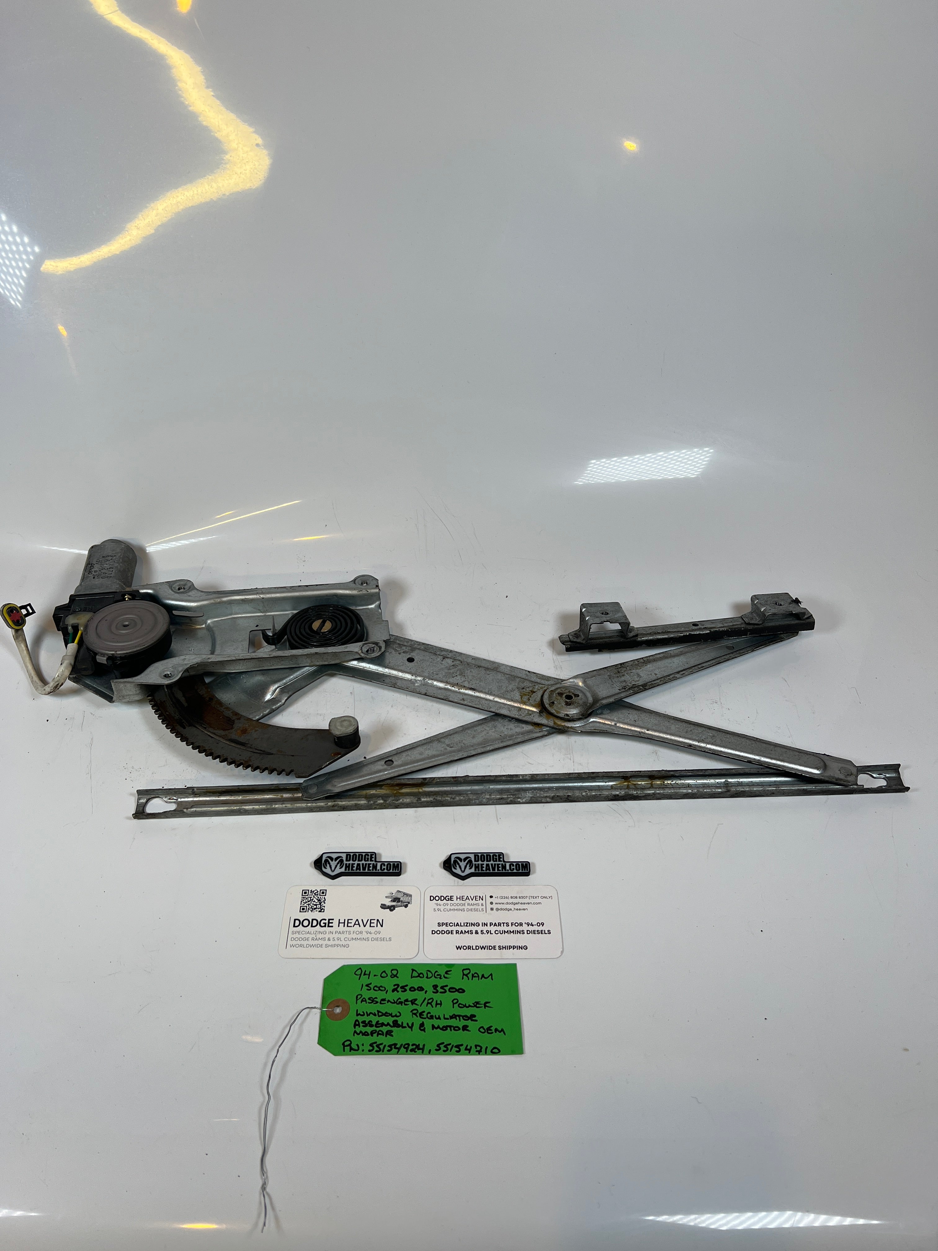 1994-2002 Dodge ram 1500-3500 Power Window Regulator Assembly Passenger RH