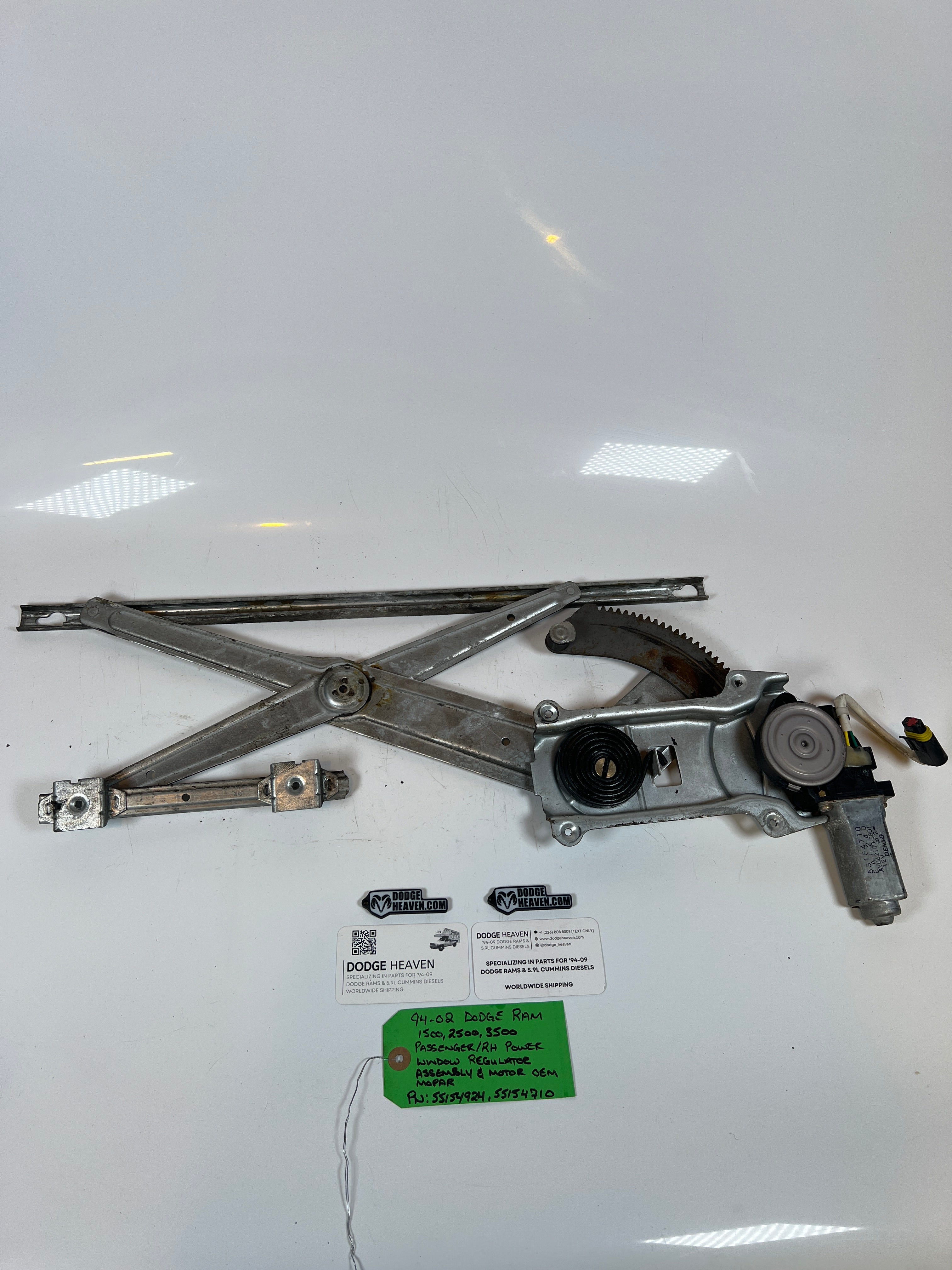 1994-2002 Dodge ram 1500-3500 Power Window Regulator Assembly Passenger RH