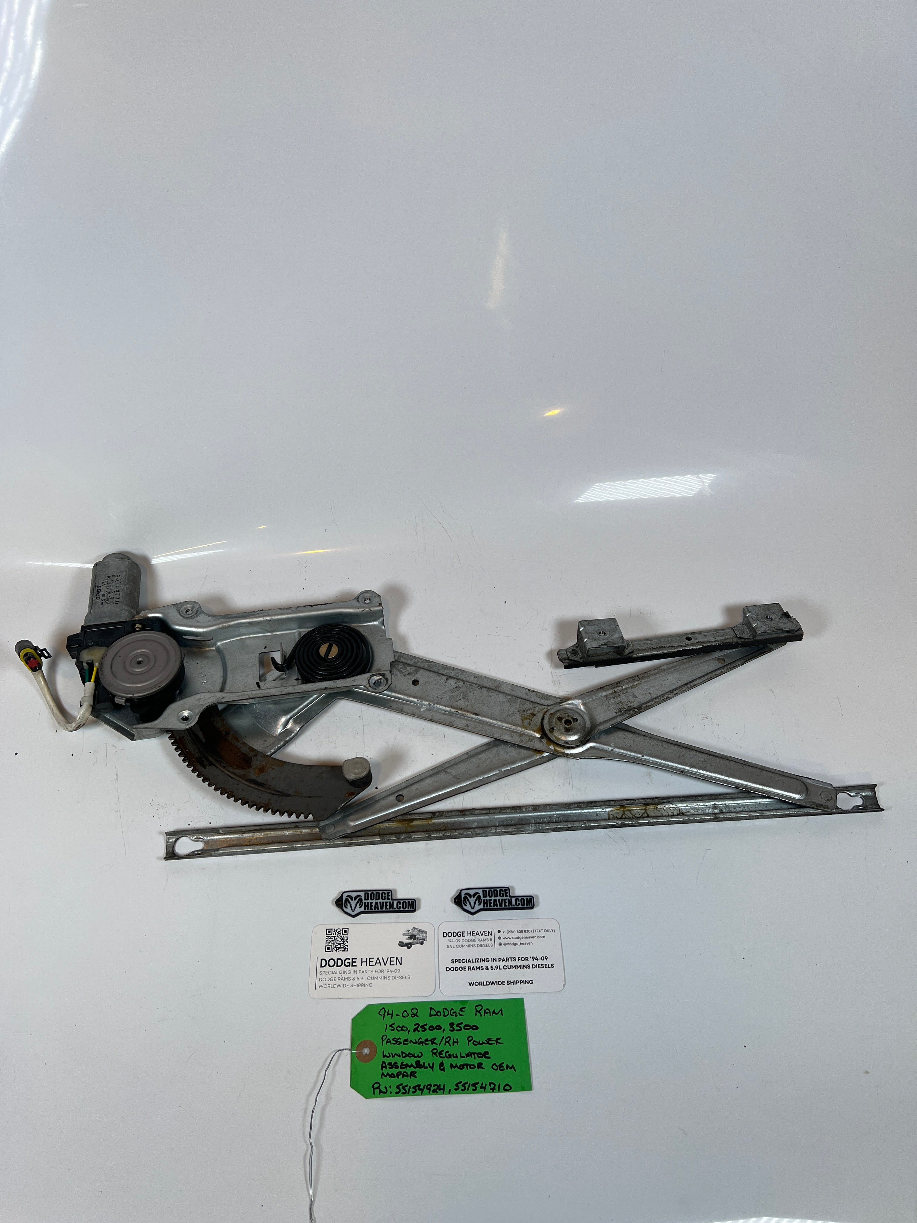 1994-2002 Dodge ram 1500-3500 Power Window Regulator Assembly Passenger RH