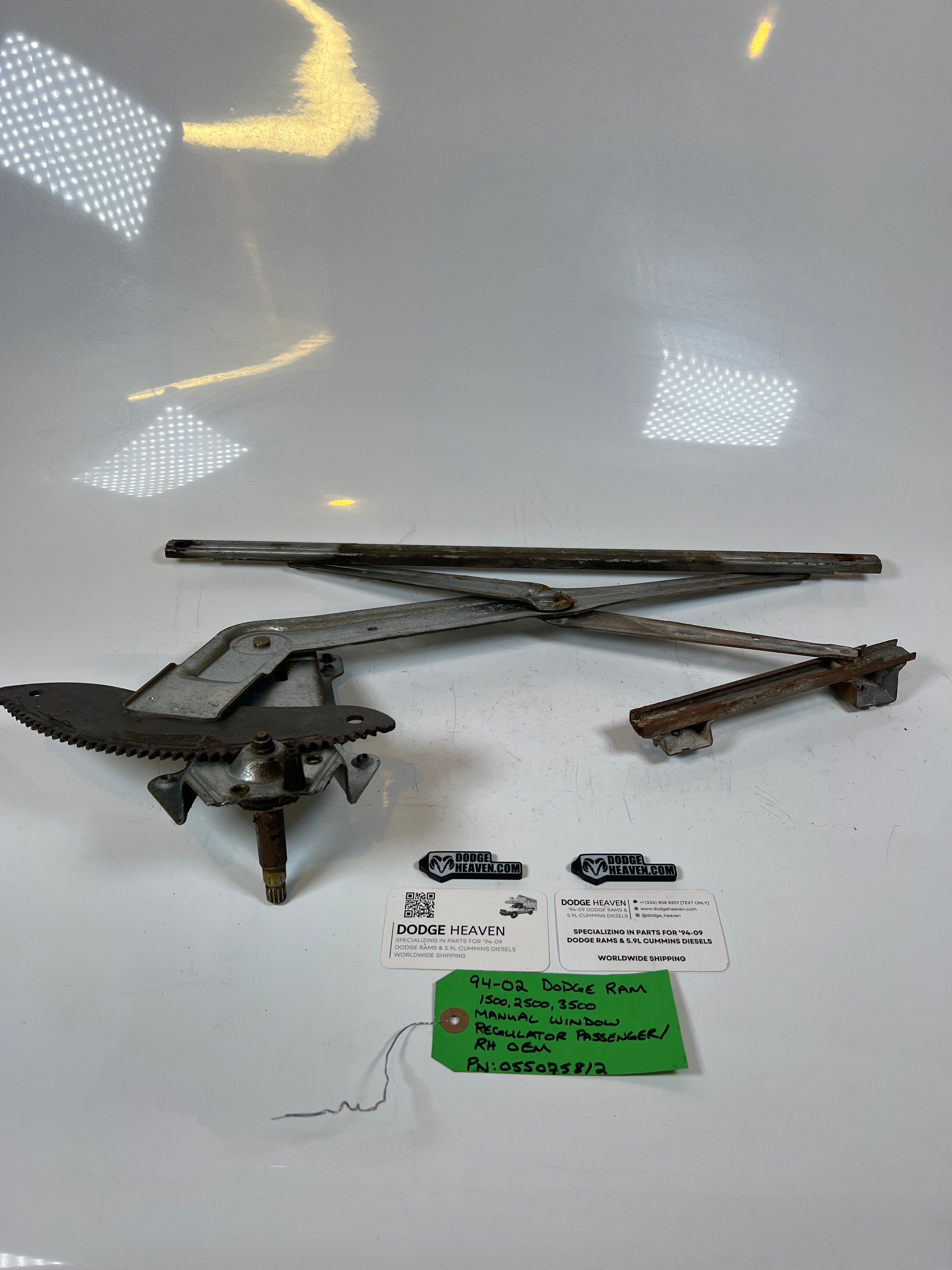 1994-2002 Dodge Ram 1500-3500 Manual Window Regulator Assembly Passenger RH
