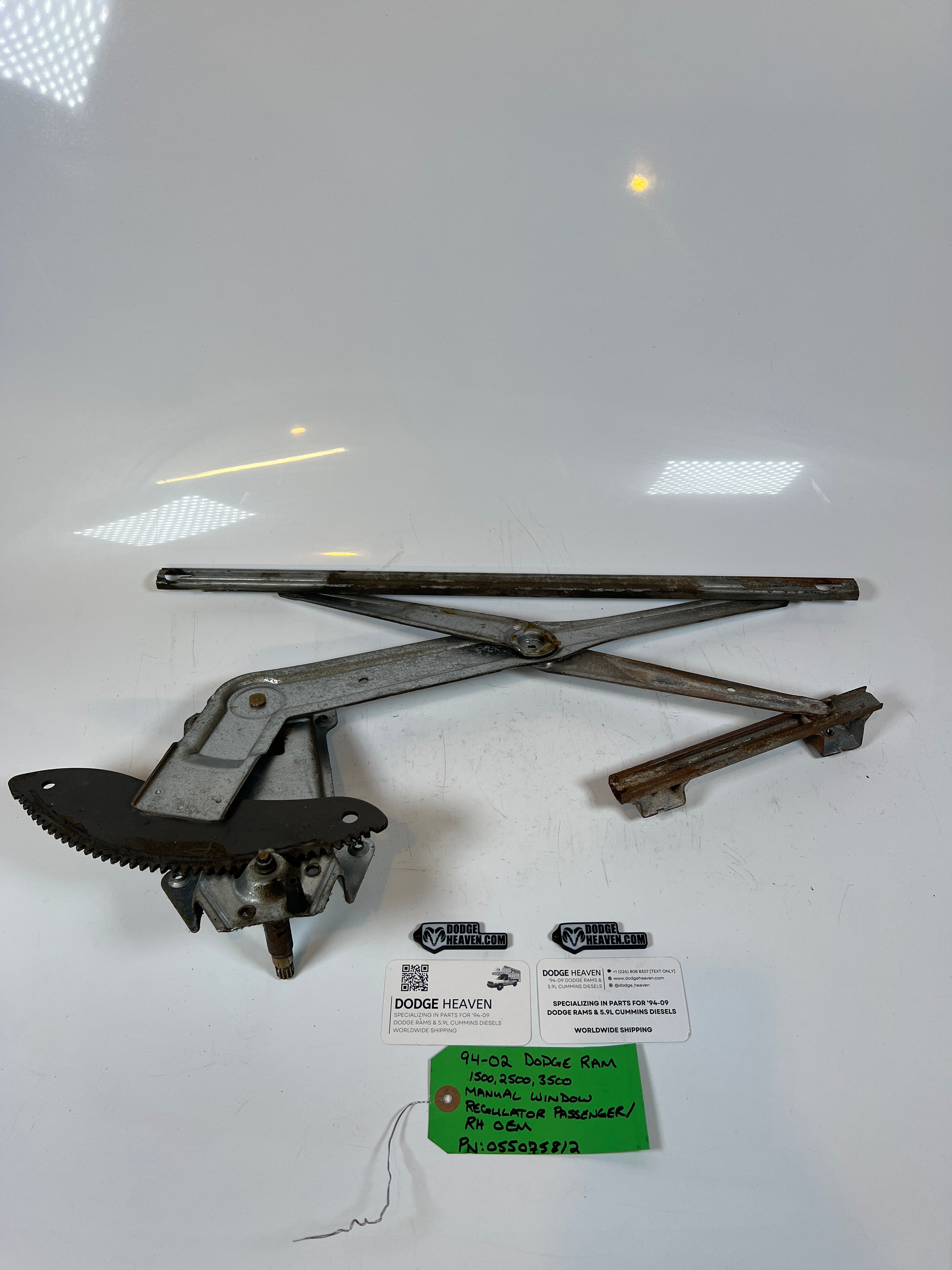 1994-2002 Dodge Ram 1500-3500 Manual Window Regulator Assembly Passenger RH