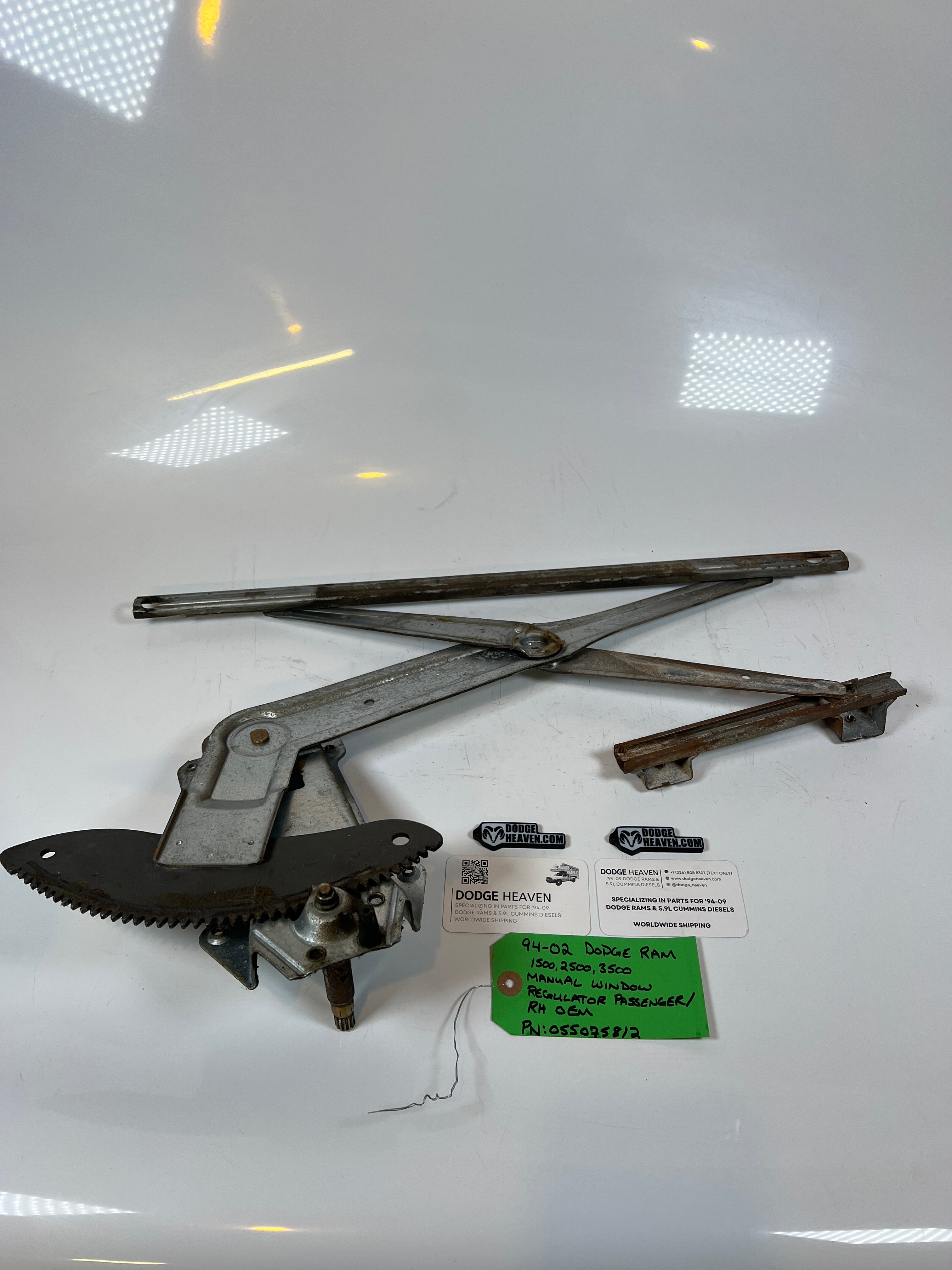 1994-2002 Dodge Ram 1500-3500 Manual Window Regulator Assembly Passenger RH