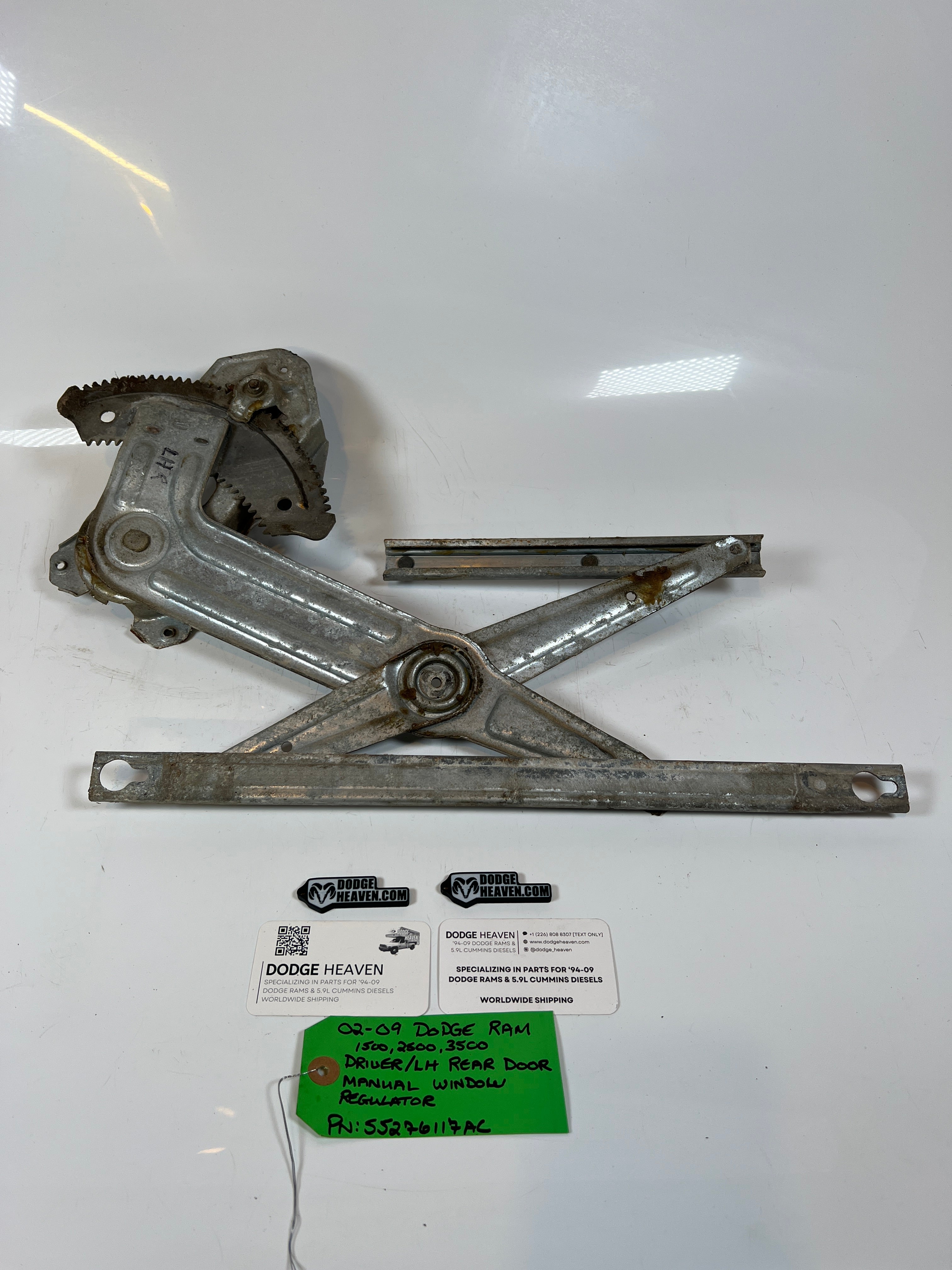 2002-2009 Dodge Ram 1500-3500 manual Window Regulator Rear Driver LH
