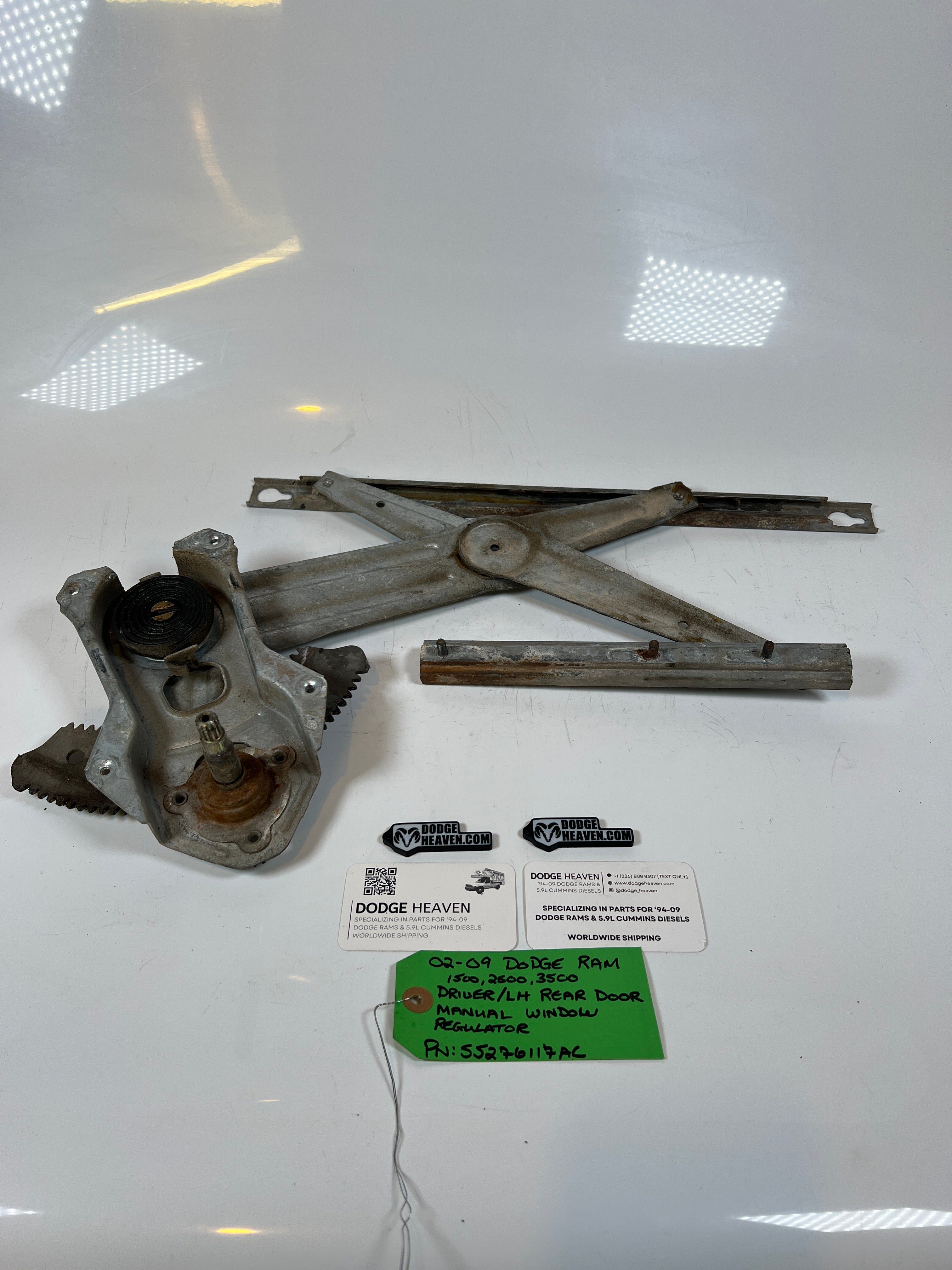 2002-2009 Dodge Ram 1500-3500 manual Window Regulator Rear Driver LH