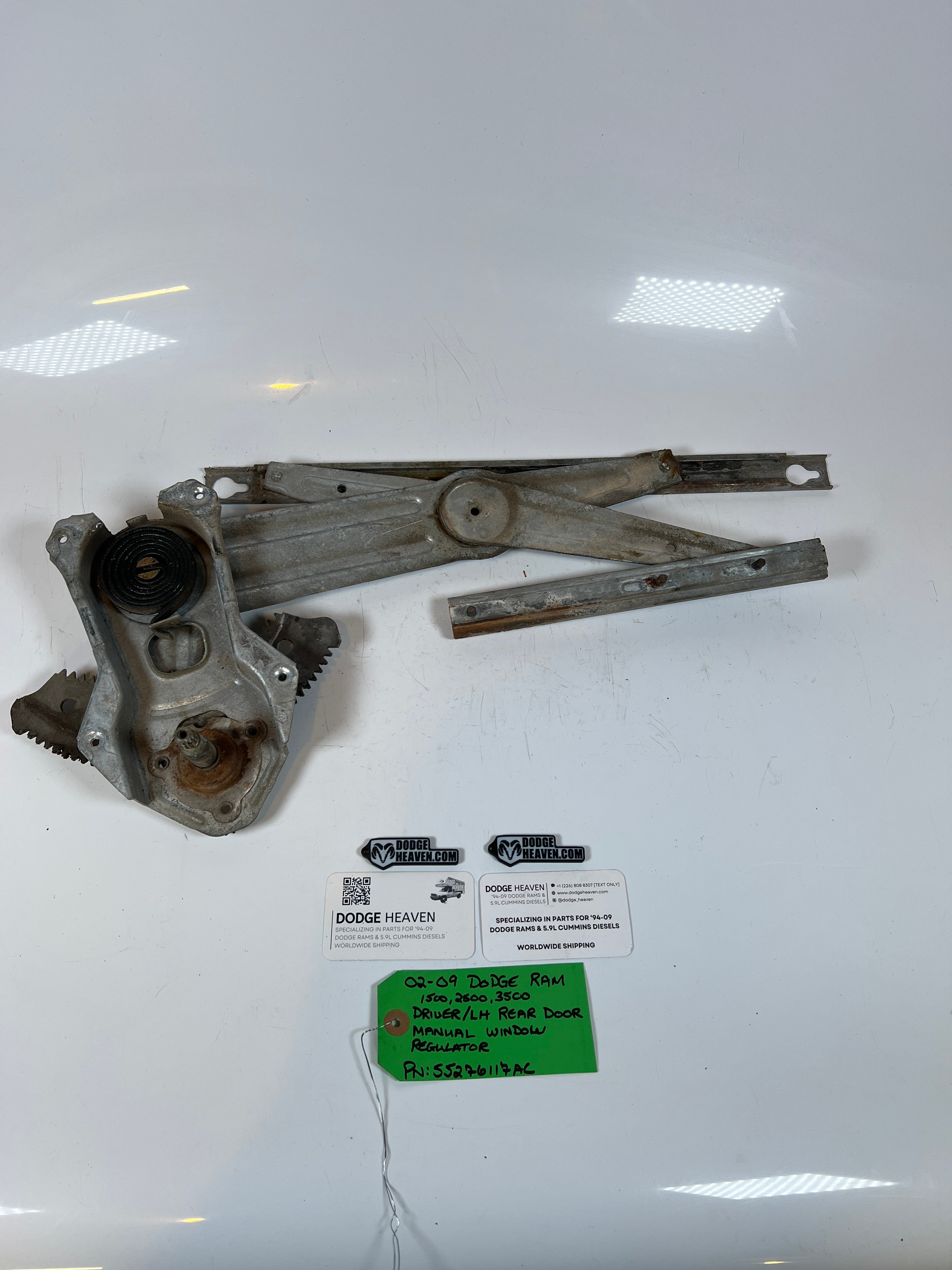 2002-2009 Dodge Ram 1500-3500 manual Window Regulator Rear Driver LH